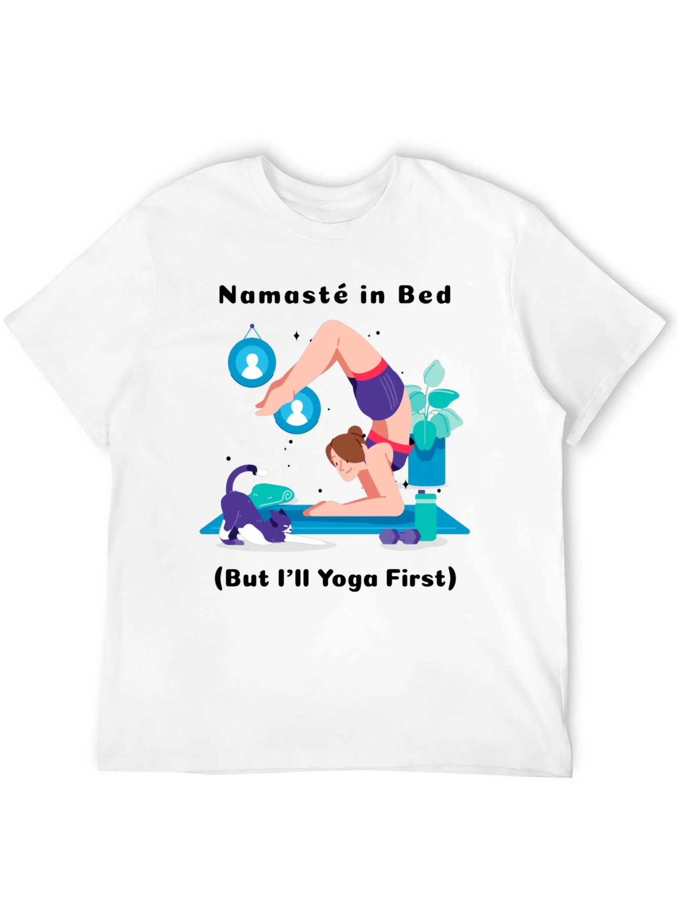 Black Namaste in Bed Yoga Graphic Tee view 12