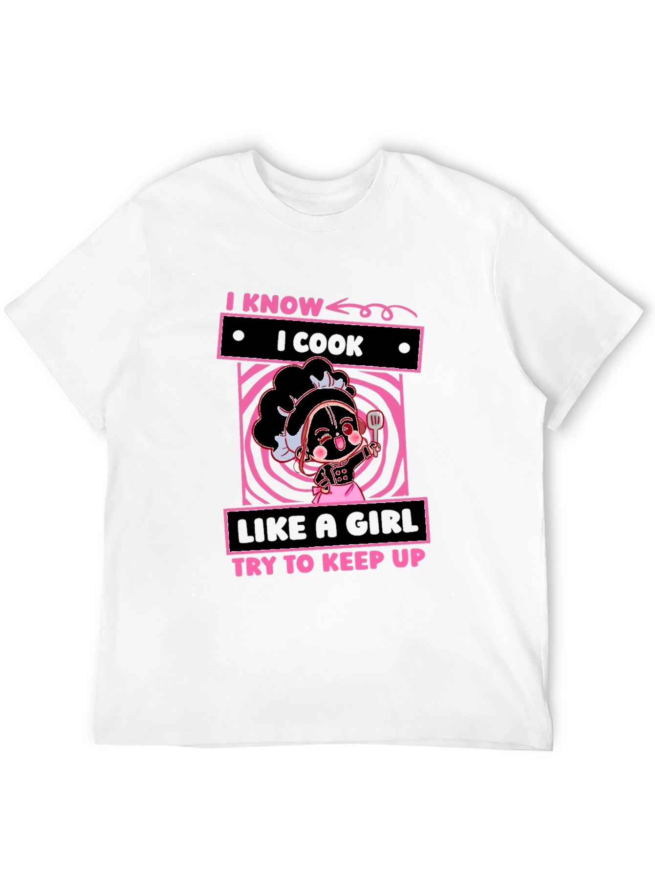 Black I Know I Cook Like A Girl T-Shirt view 12