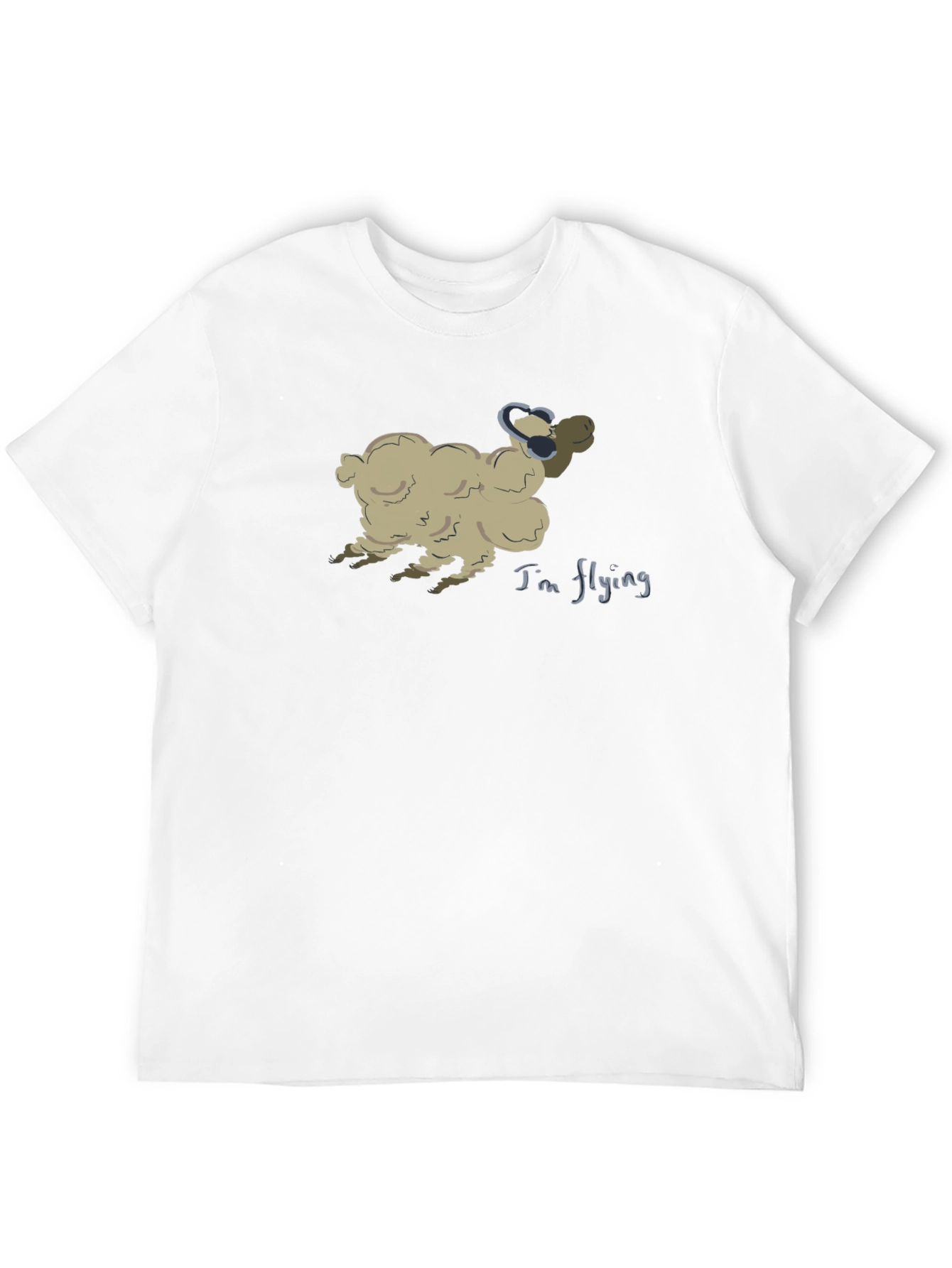 Black Flying Sheep T-Shirt - Soft Cotton Tee view 12