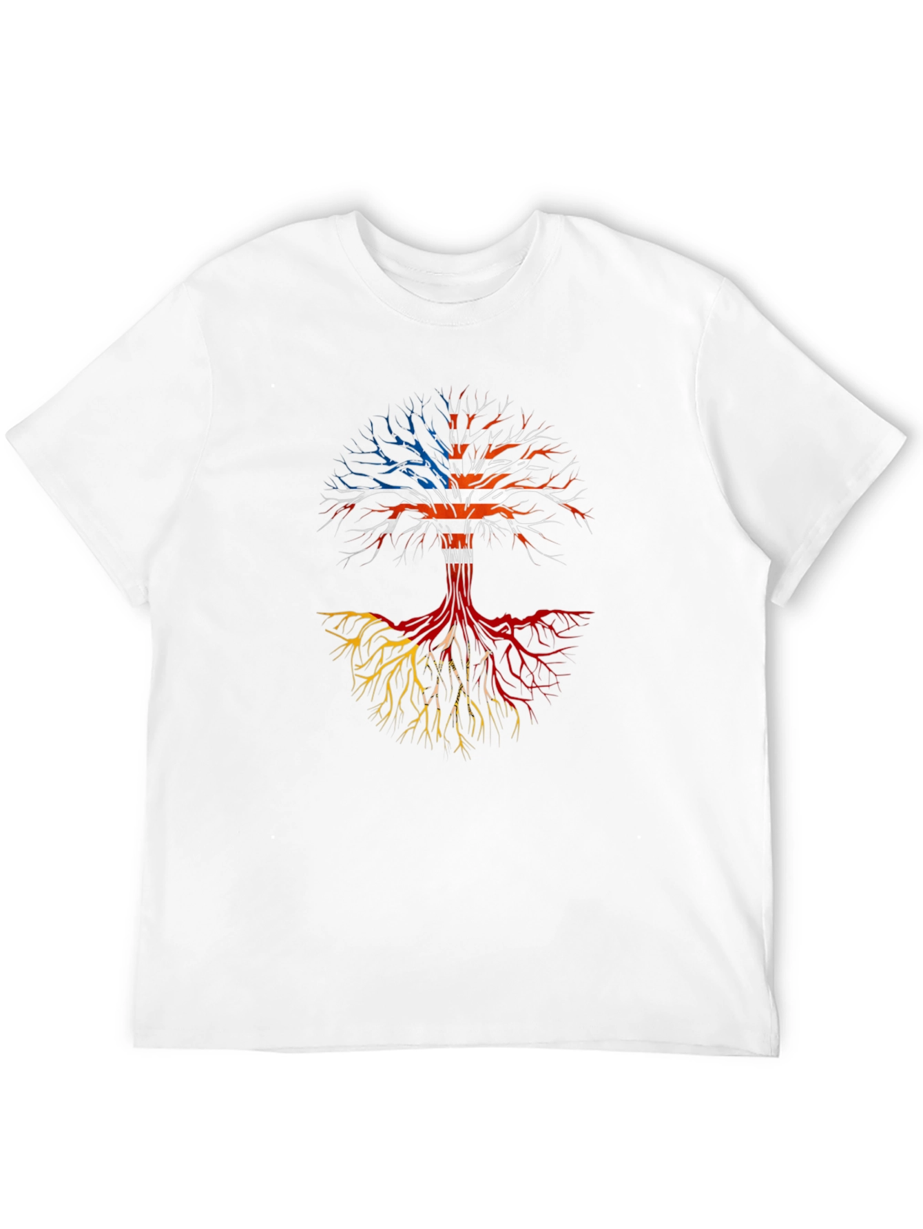 Black Roots Tee: USA Flag Tree Design view 12