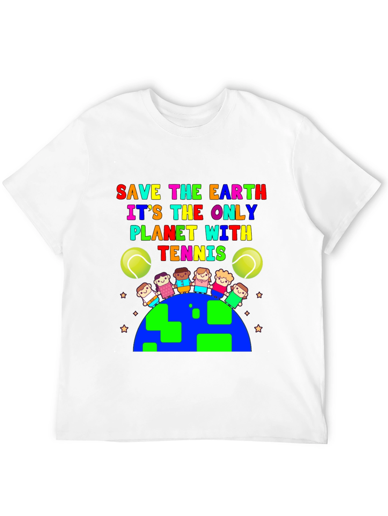 Save the Earth Tennis Graphic T-Shirt - 12