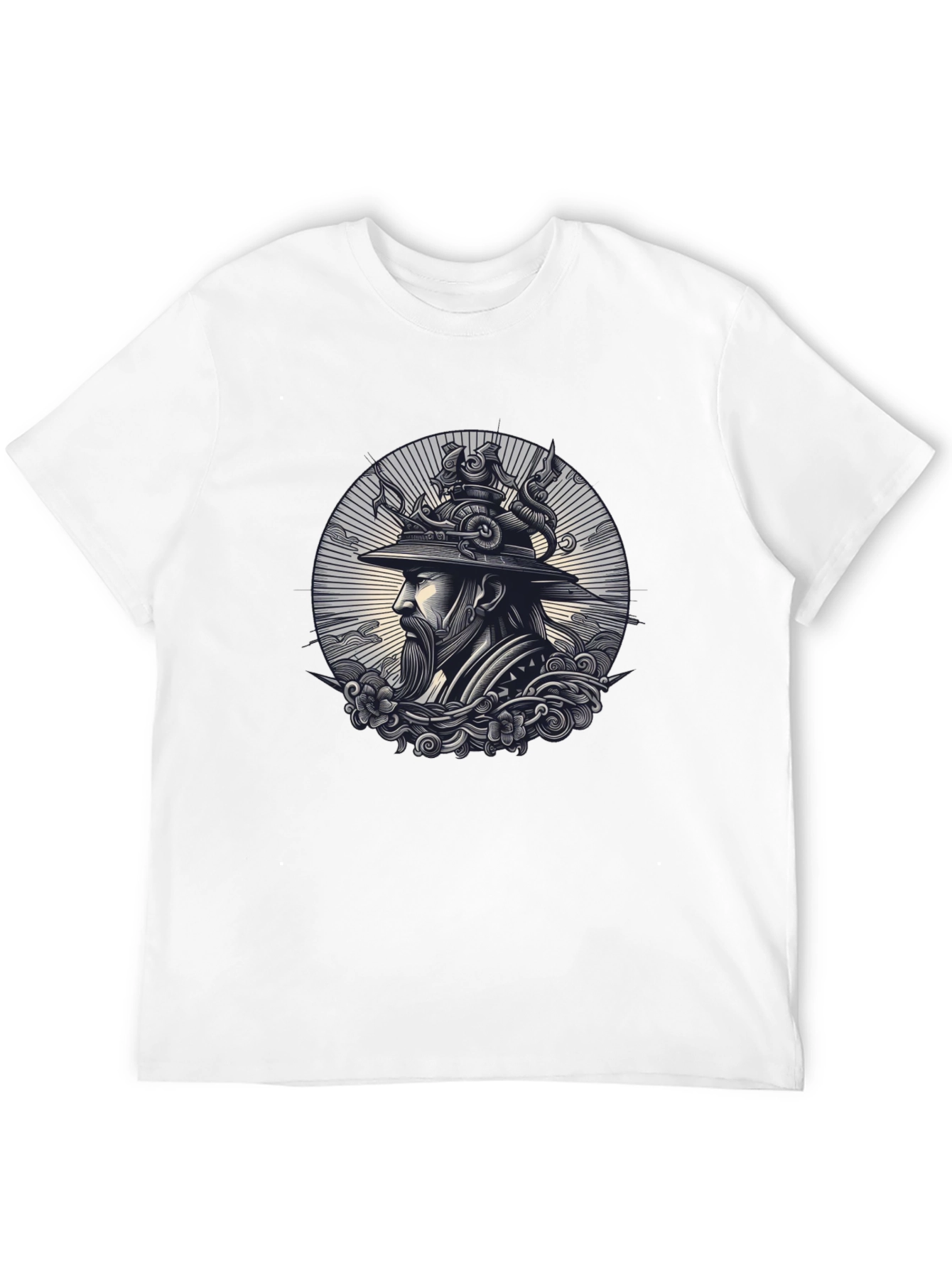 Black Samurai Graphic Print Black T-Shirt view 12