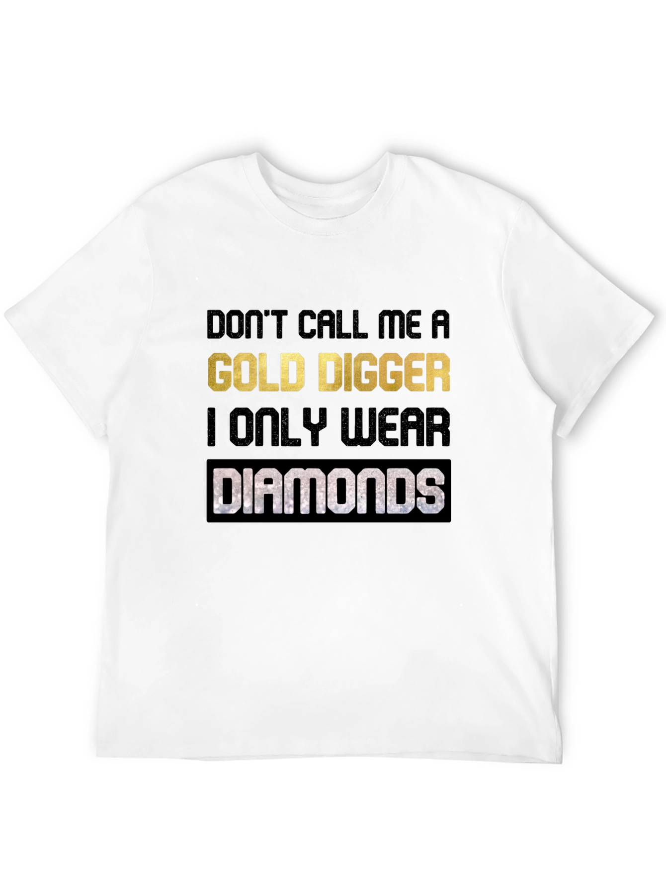 Black Gold Digger Diamonds Graphic Tee - Black Cotton view 12