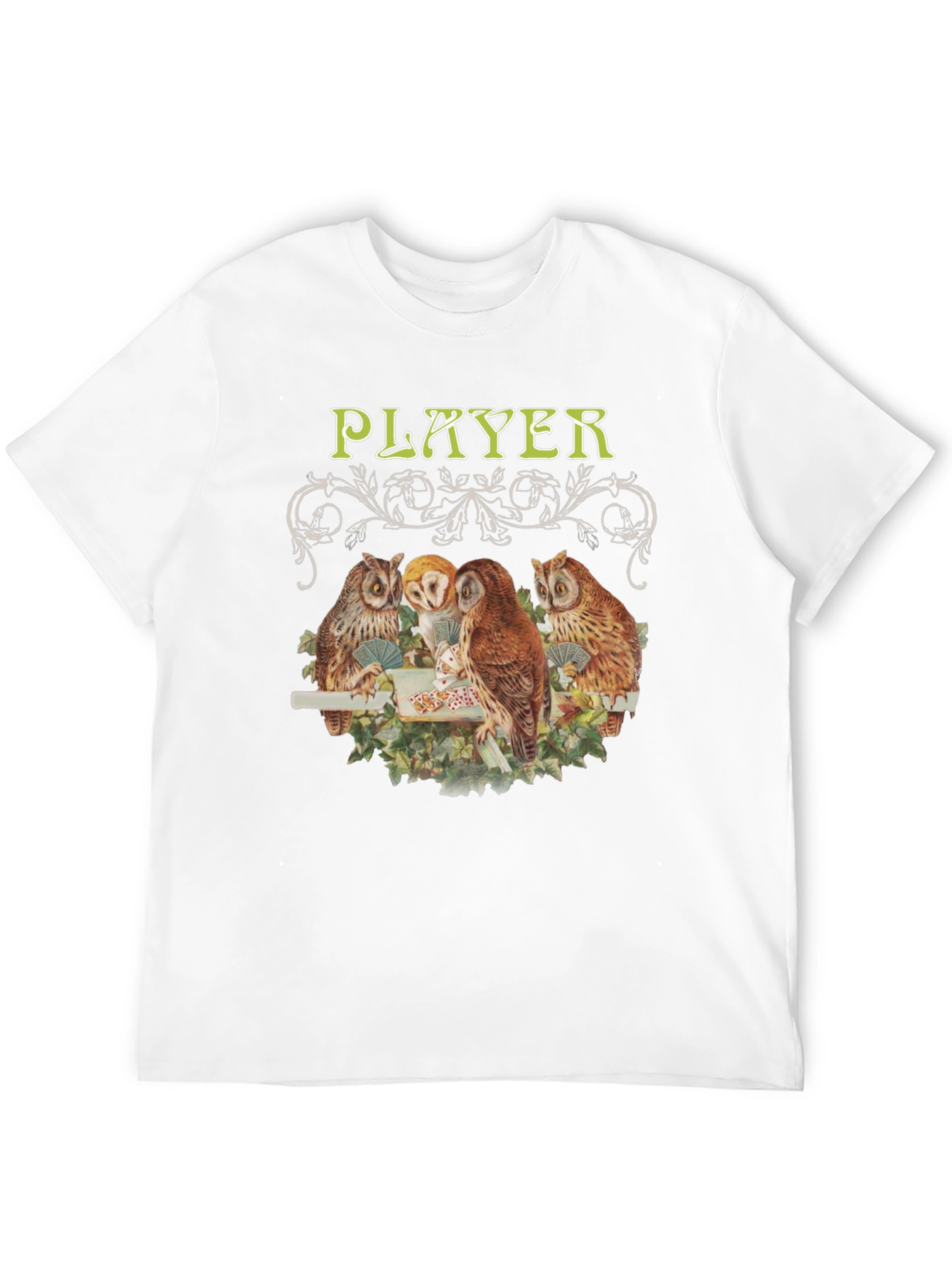 Black Owl Player Graphic Tee - Novelty Design view 12