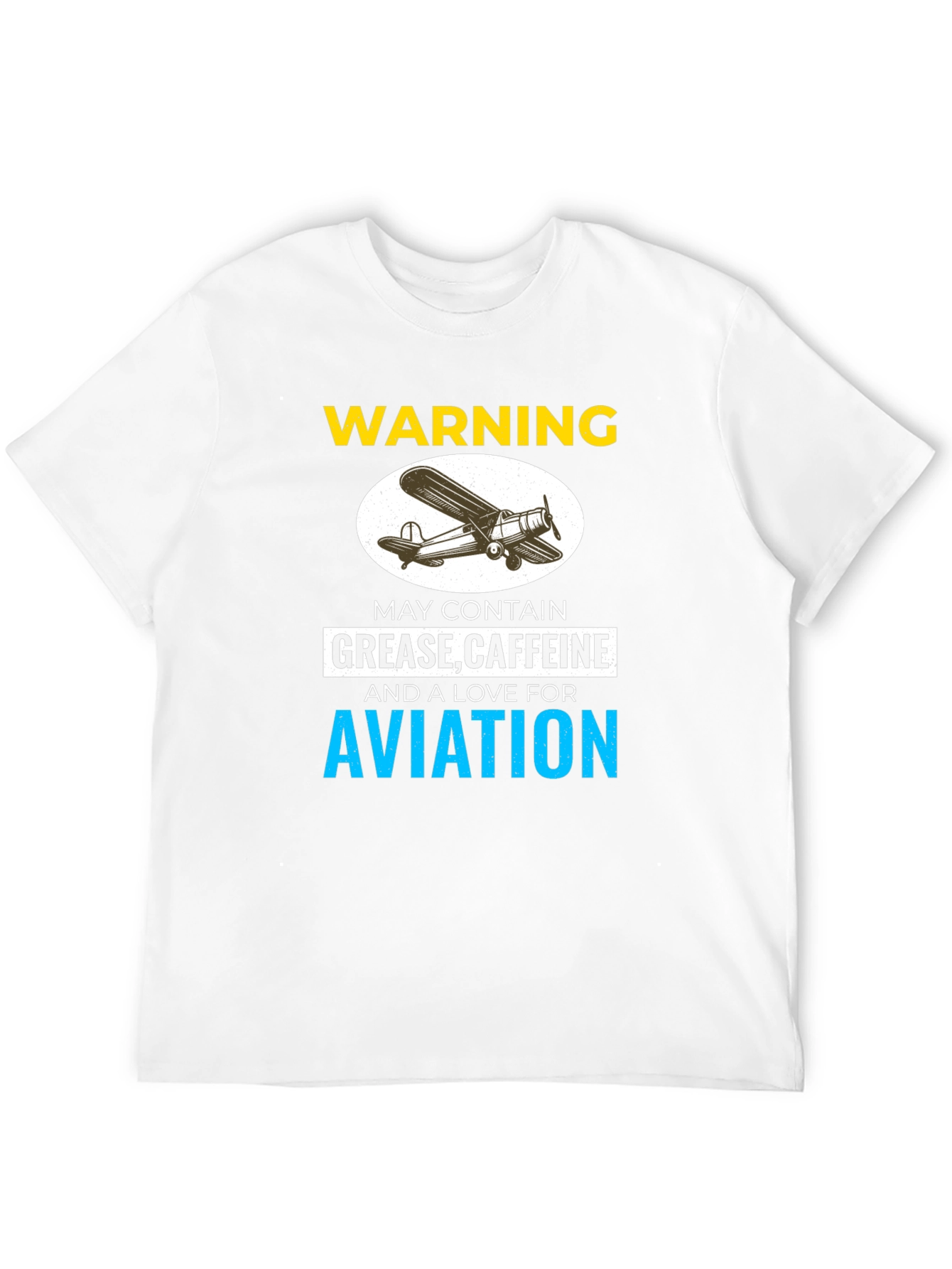 Warning Aviation T-Shirt - Grease, Caffeine & Love! - 12