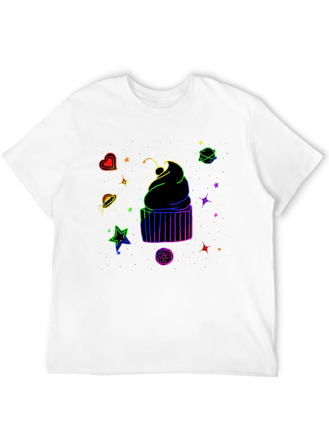 Black Cosmic Cupcake Graphic T-Shirt - Black view 12
