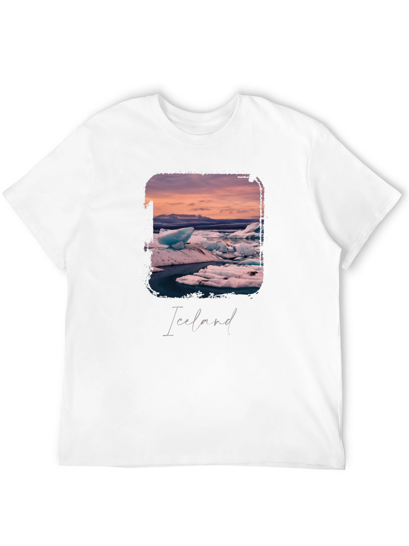 Black Iceland Glacier Graphic Black T-Shirt view 12