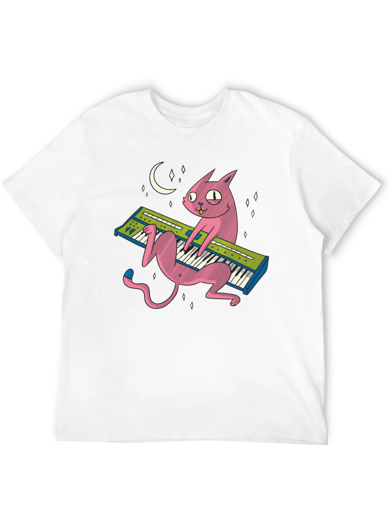 Black Cat Playing Keyboard T-Shirt view 12