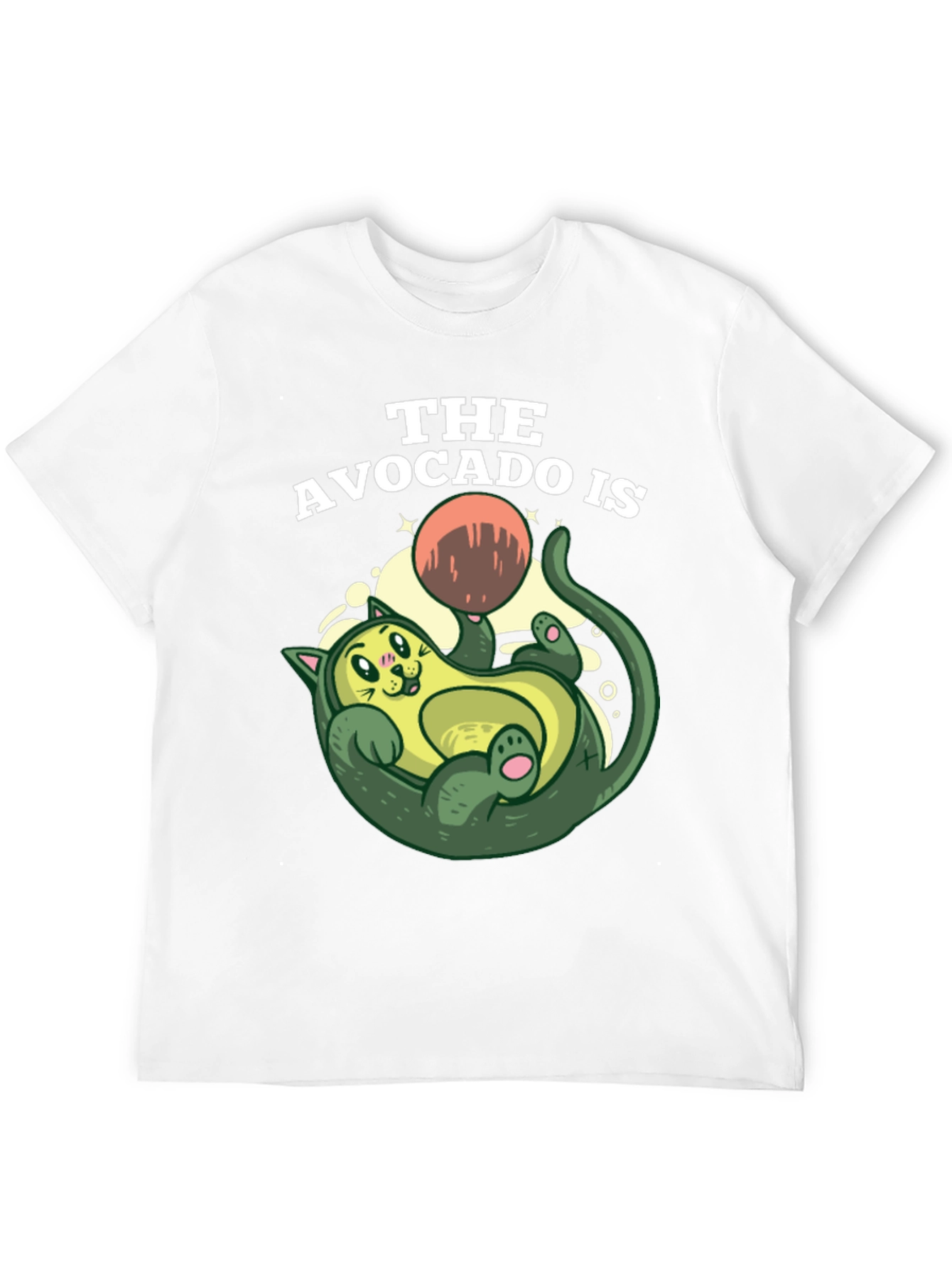 Black Avocado Cat Graphic Tee - Fun Novelty Shirt view 12