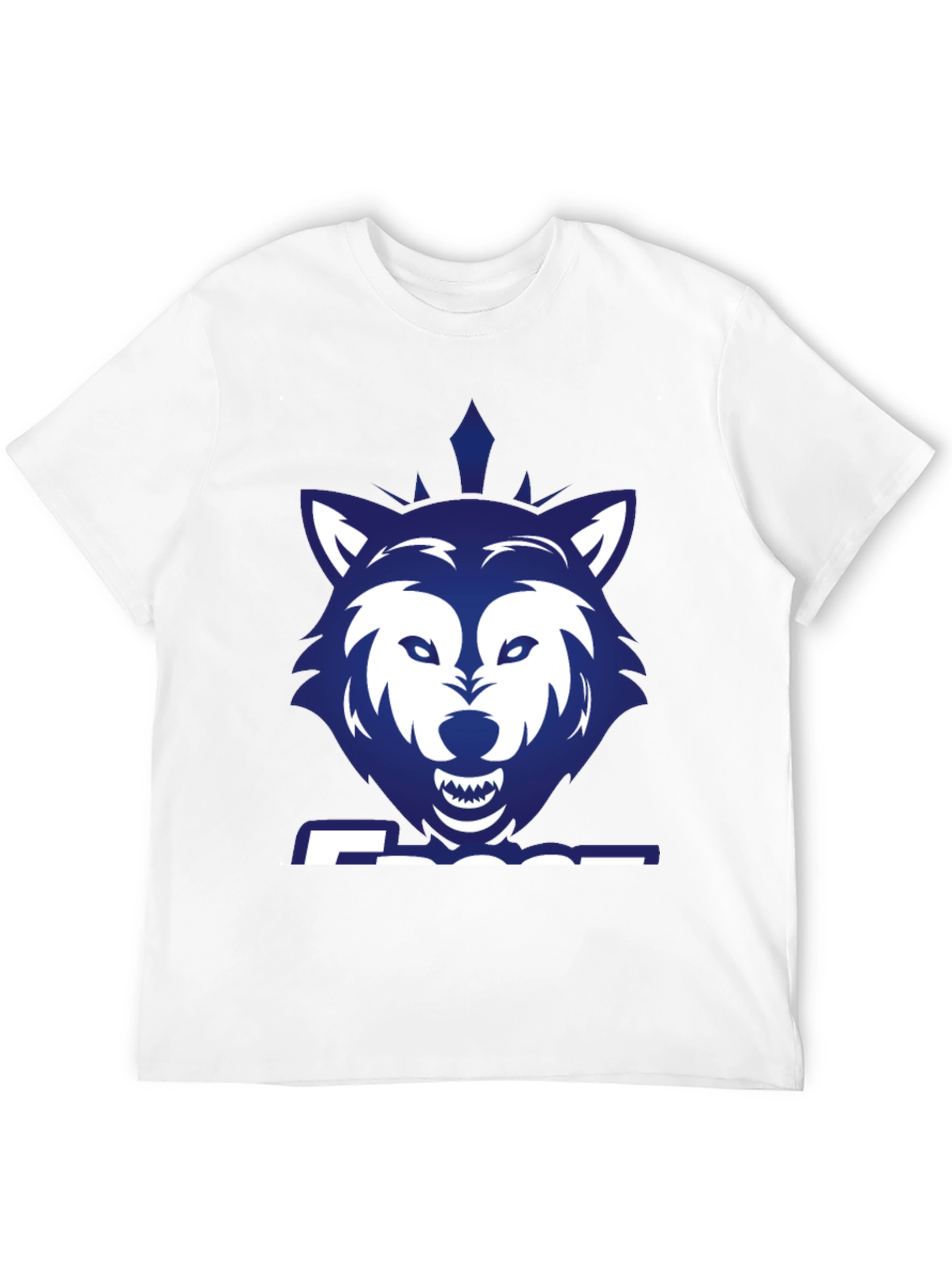 Black Blue Wolf Graphic Print Black T-Shirt view 12