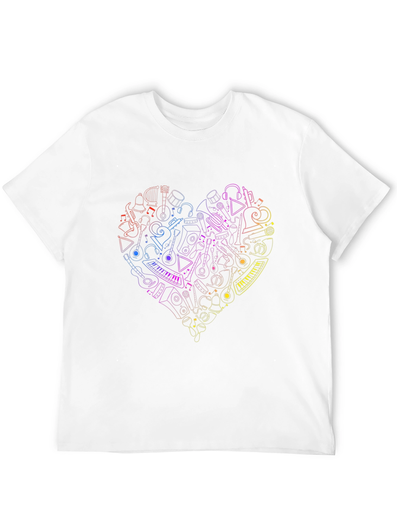 Black Musical Heart Graphic T-Shirt - Black view 12