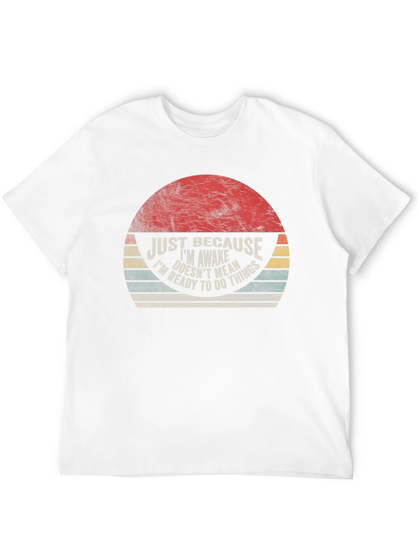 Black Just Because I'm Awake T-Shirt - Funny Novelty Tee view 12