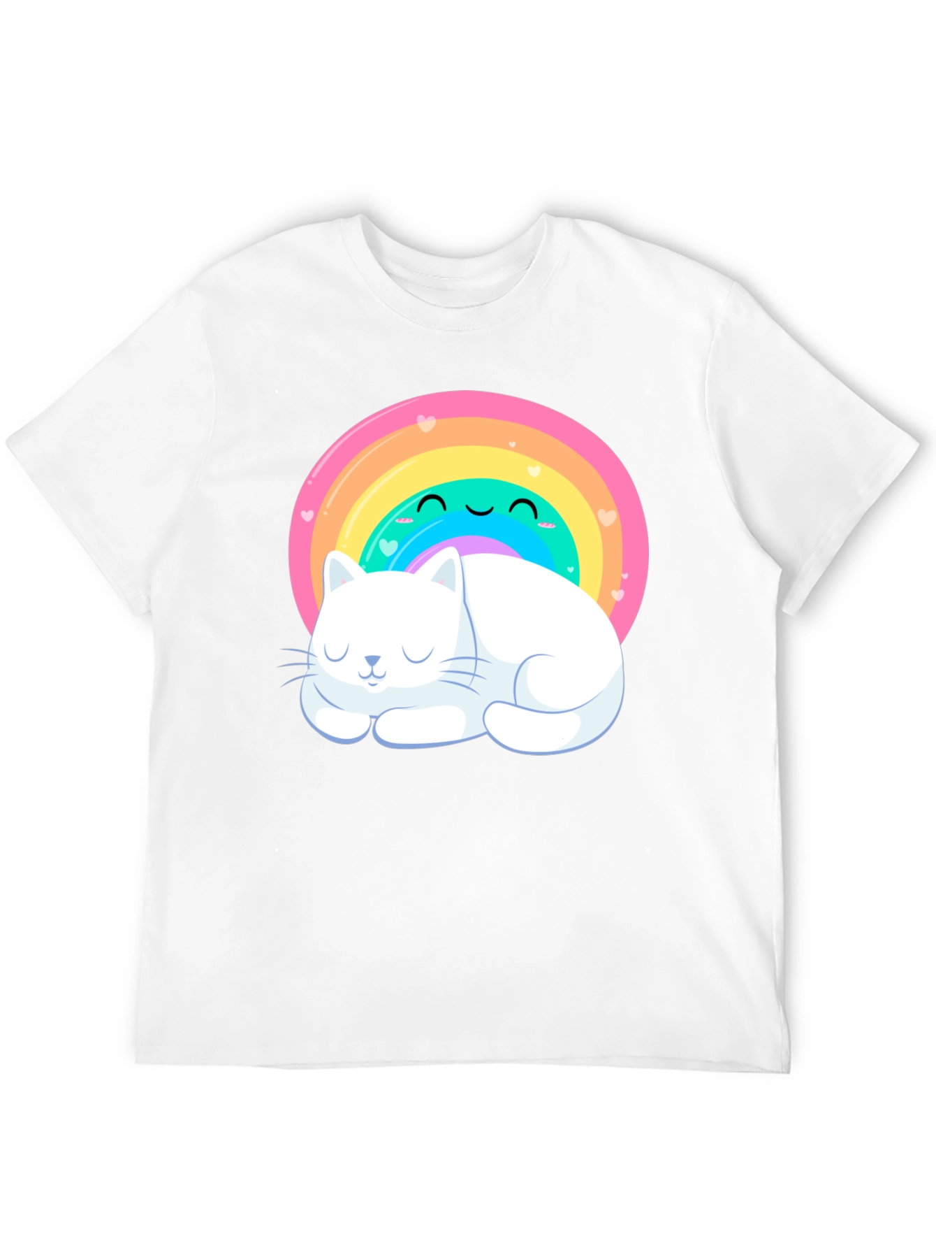 Black Cute Rainbow Cat T-Shirt view 12