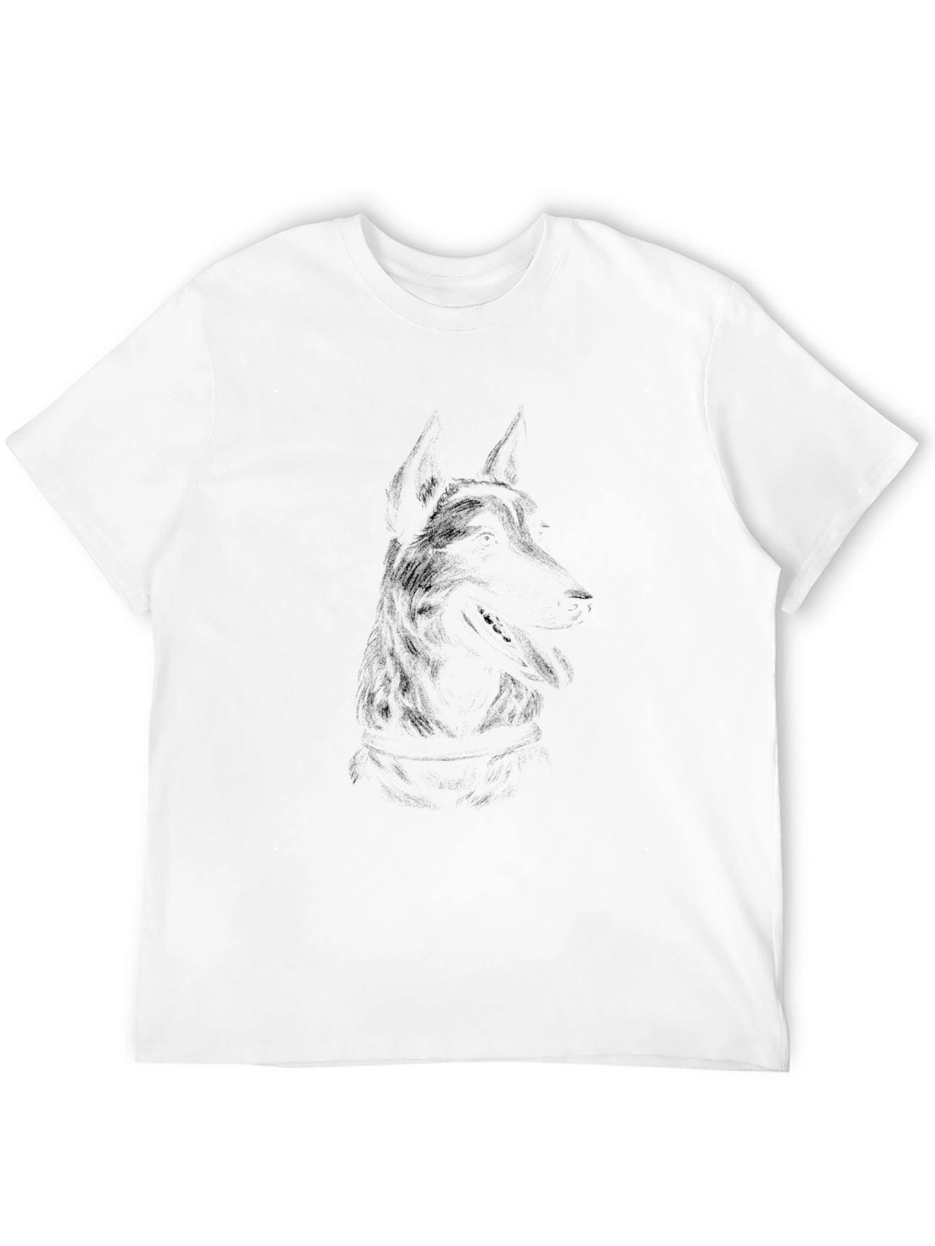 Black Men's Graphic Tee - Wolf Design view 12