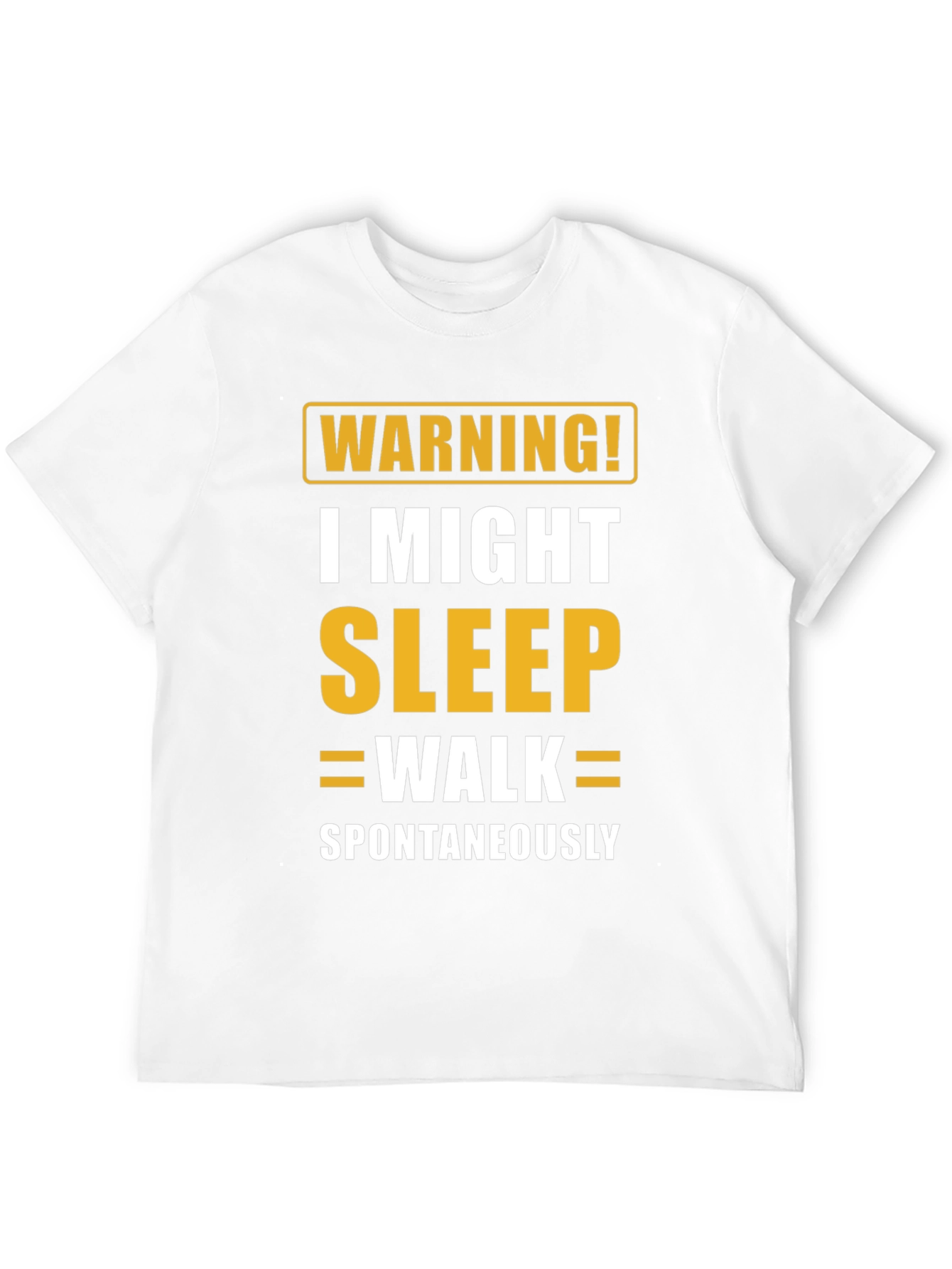 Black Warning Sleepwalk T-Shirt - Funny Sleepwalking Tee view 12