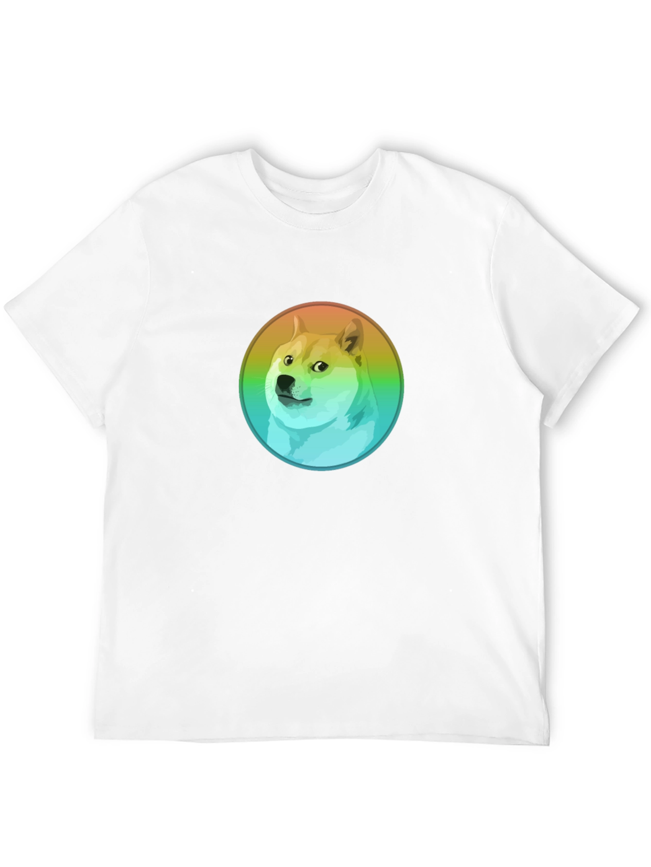 Black Doge Rainbow Circle Graphic Black T-Shirt view 12