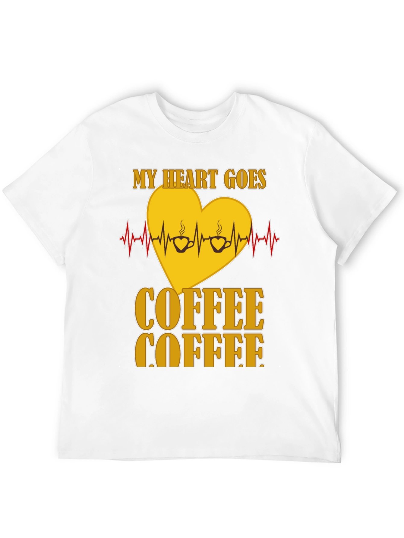 Black Coffee Lover's Heartbeat T-Shirt view 12