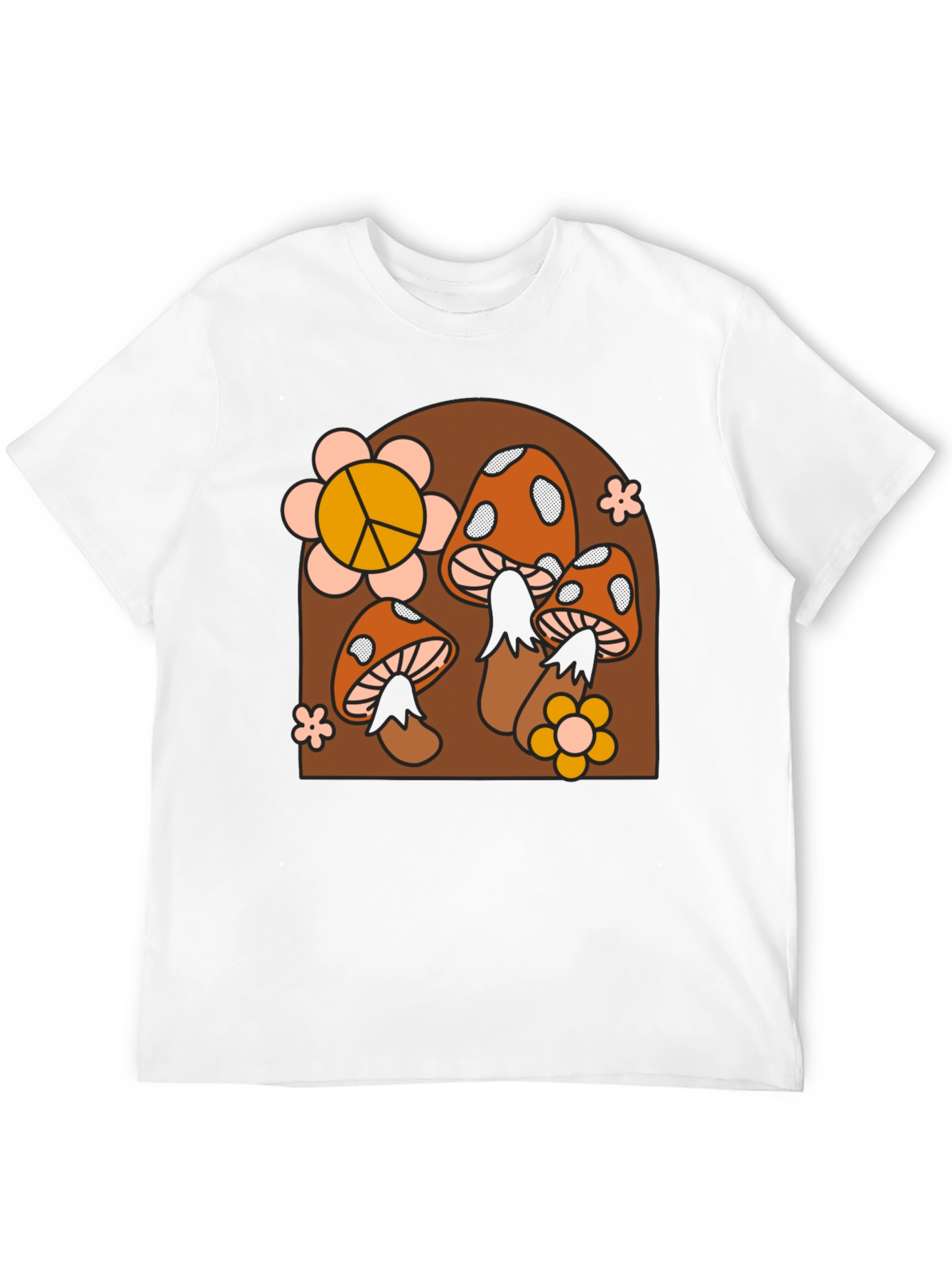 Black Retro Mushroom T-Shirt view 12