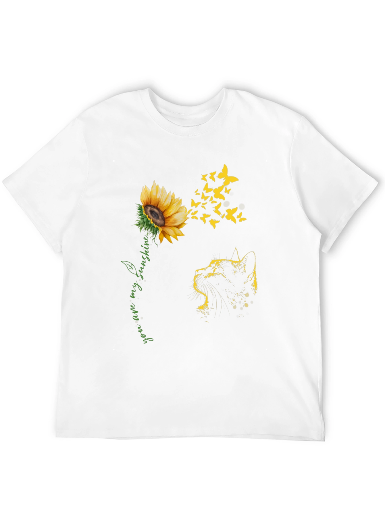 Black Sunflower Cat Graphic Tee - "You Are My Sunshine" view 12