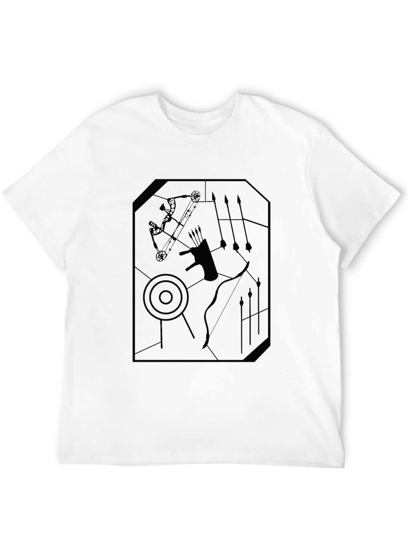 Black Archery Shield T-Shirt - Black Graphic Tee view 12