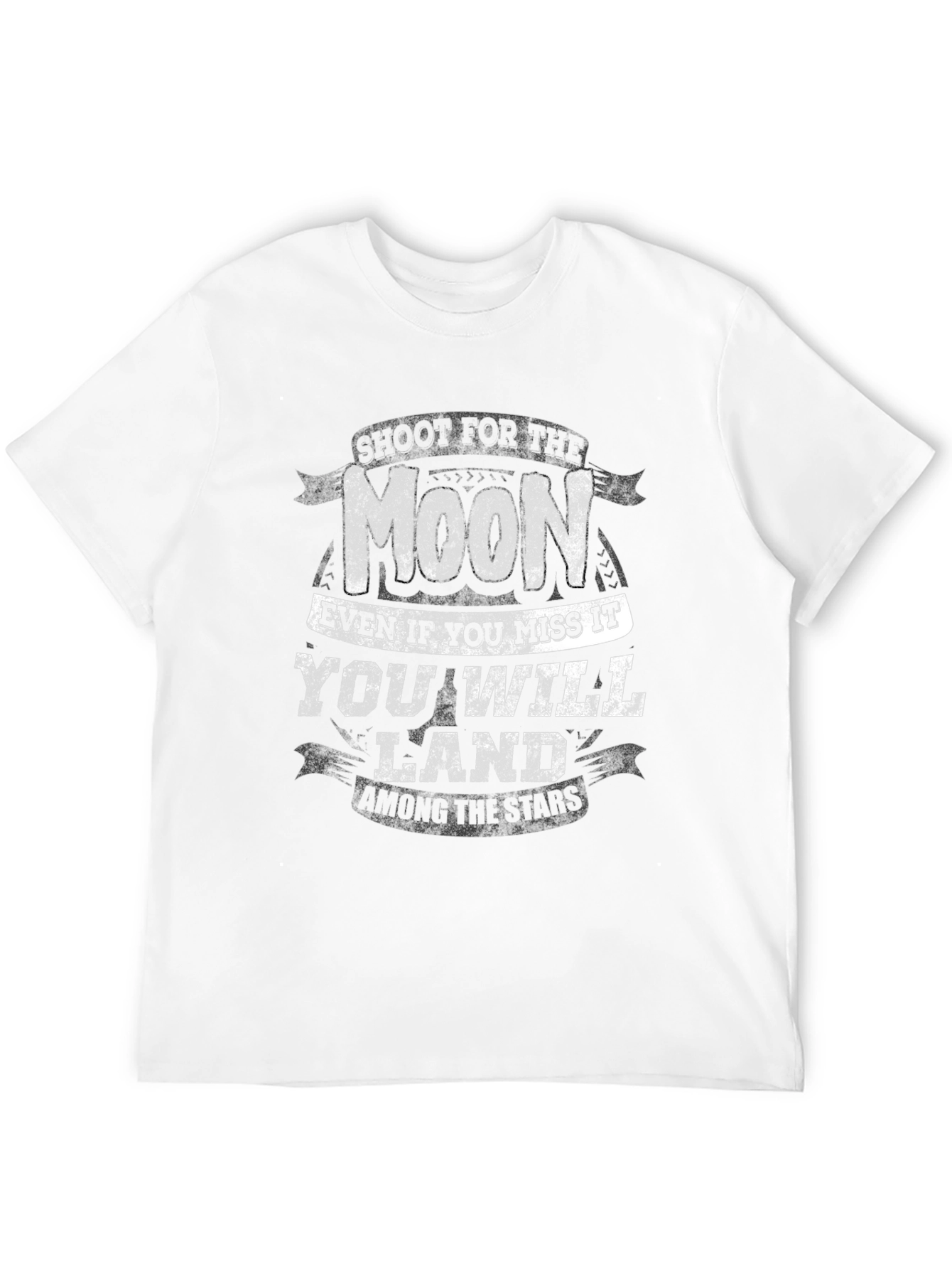 Black Inspirational Moon & Stars Graphic Print Black T-Shirt view 12