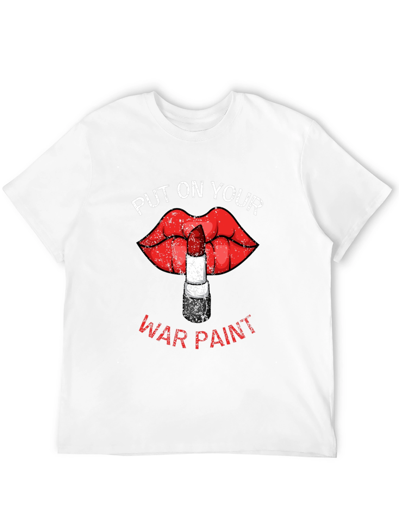 Black War Paint Lipstick Lips Graphic T-Shirt view 12