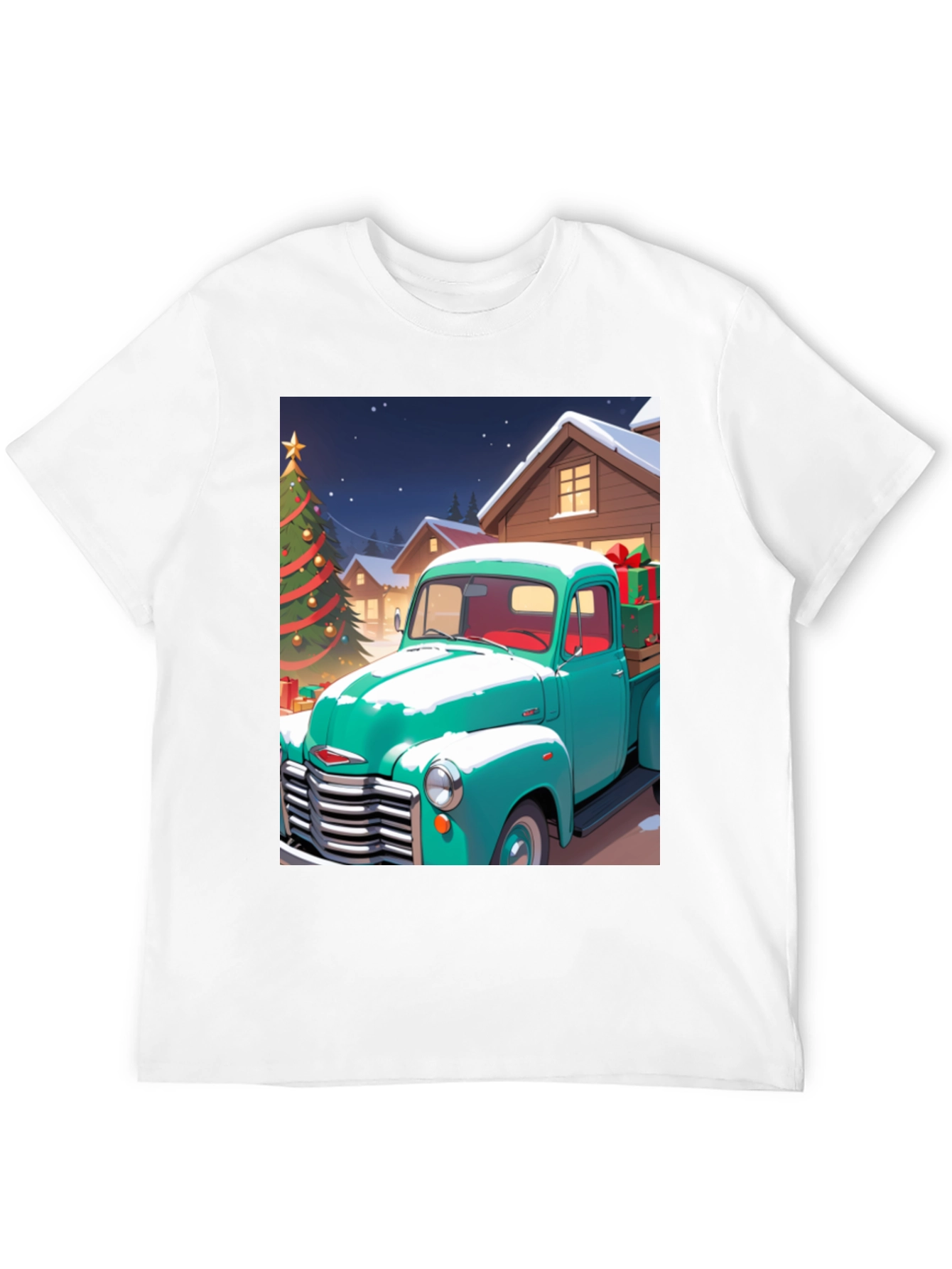 Black Christmas Truck Graphic Tee view 12
