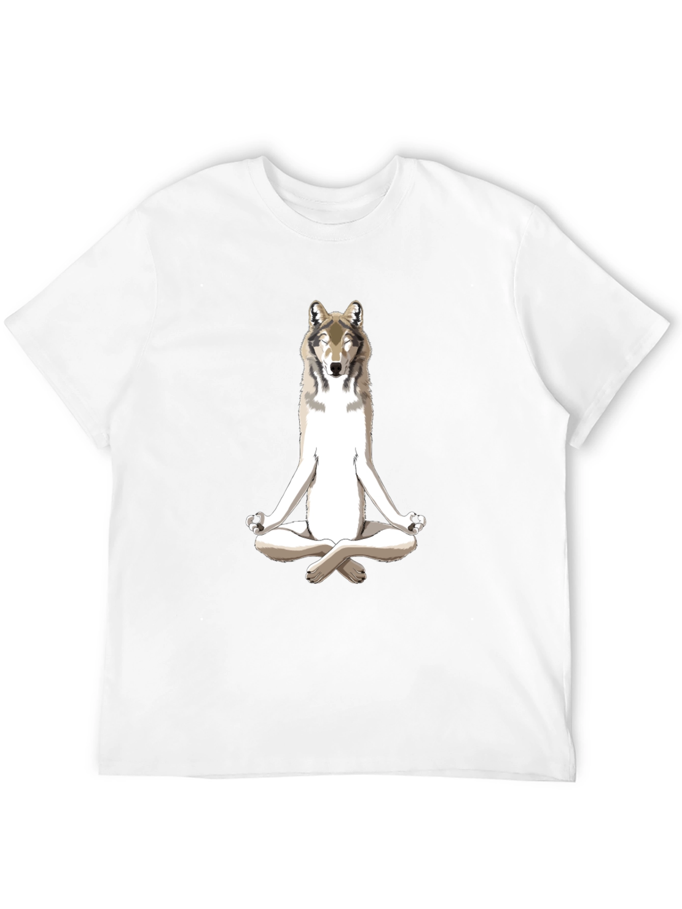 Black Zen Wolf Graphic Tee - Black Cotton Blend Shirt view 12