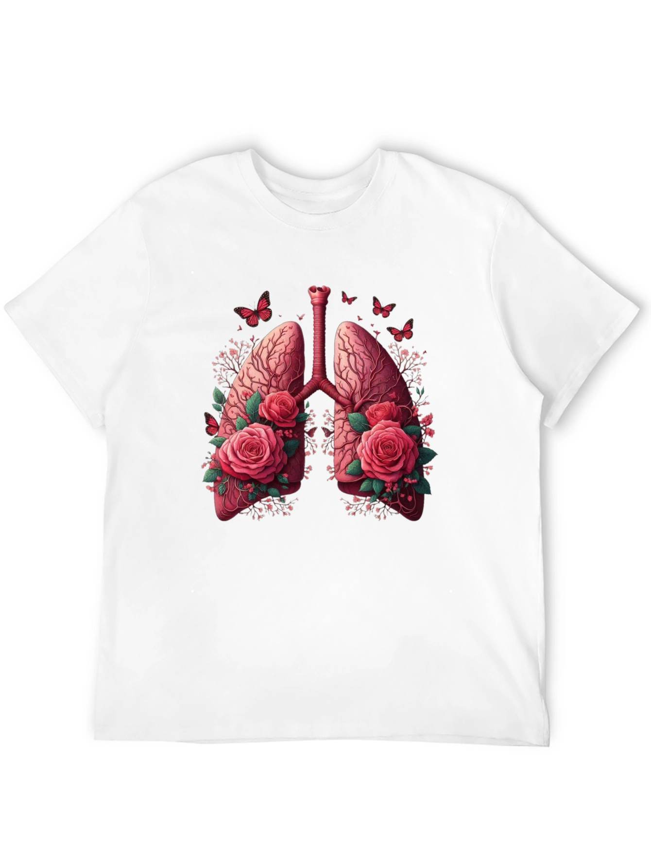 Black Floral Lung Anatomy Graphic Tee - Unisex view 12