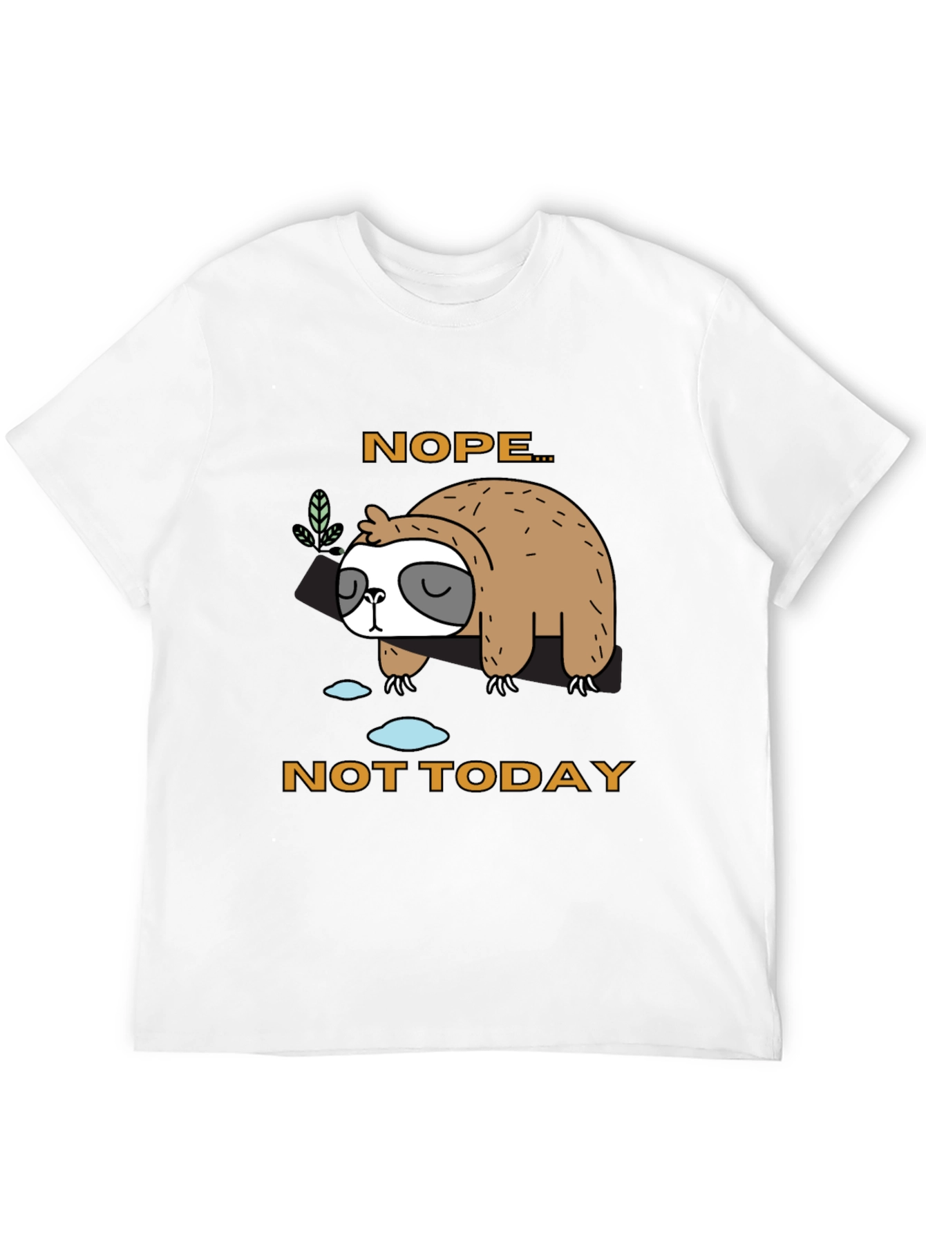 Black Nope, Not Today Sloth Graphic T-Shirt view 12
