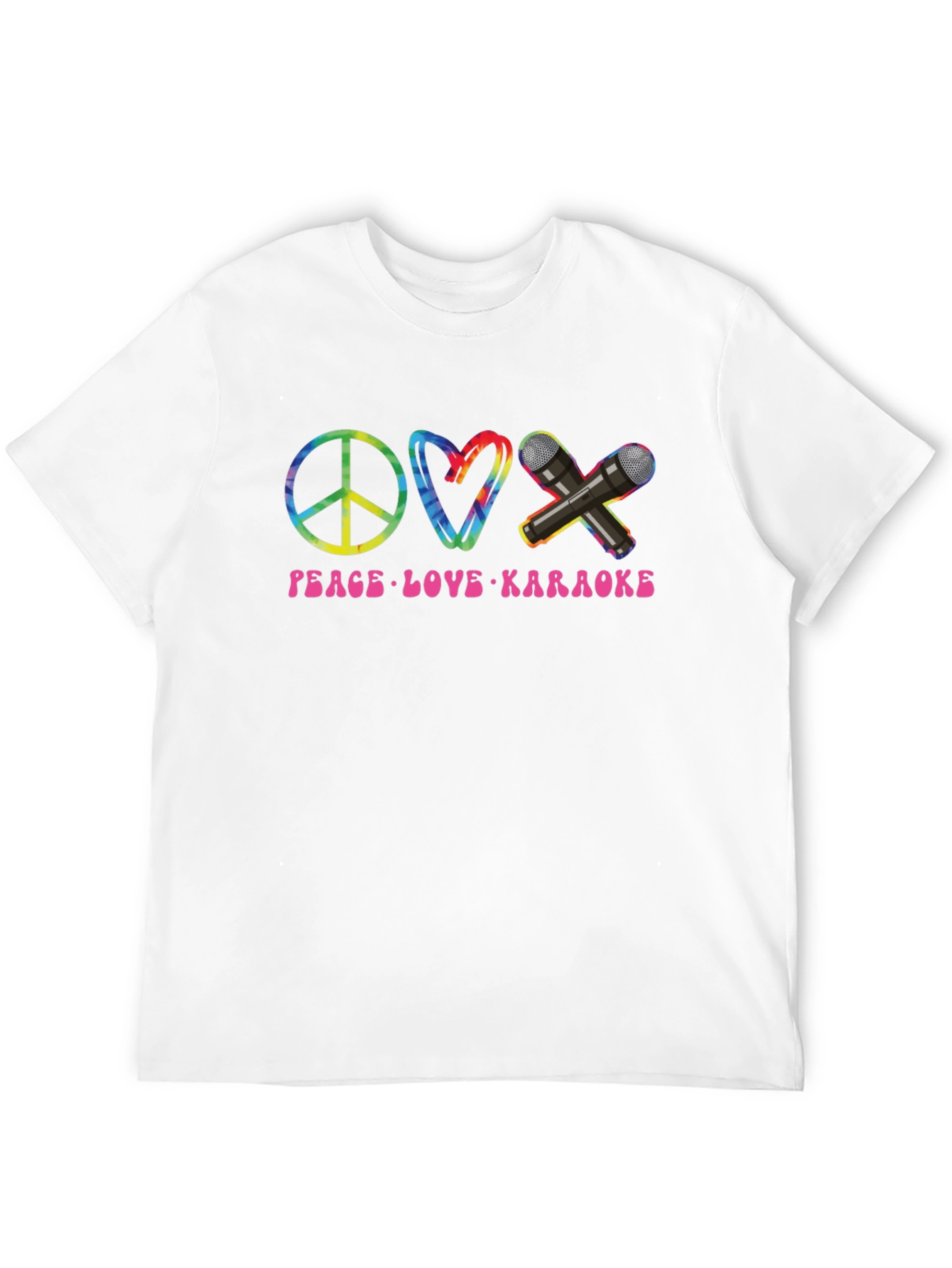 Black Peace Love Karaoke T-Shirt view 12