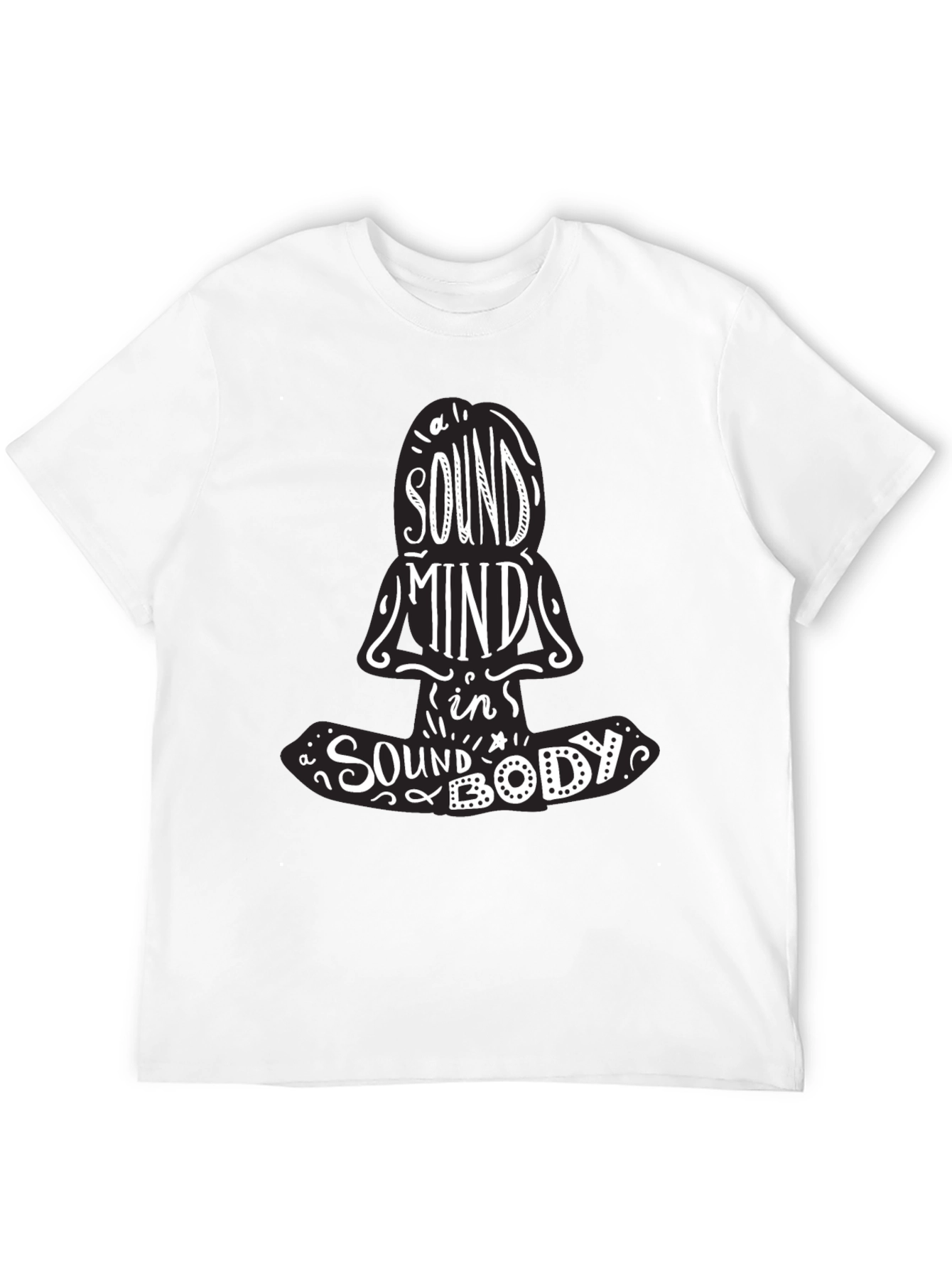 Black Sound Mind in a Sound Body Graphic Tee - Unisex Black T-Shirt view 12