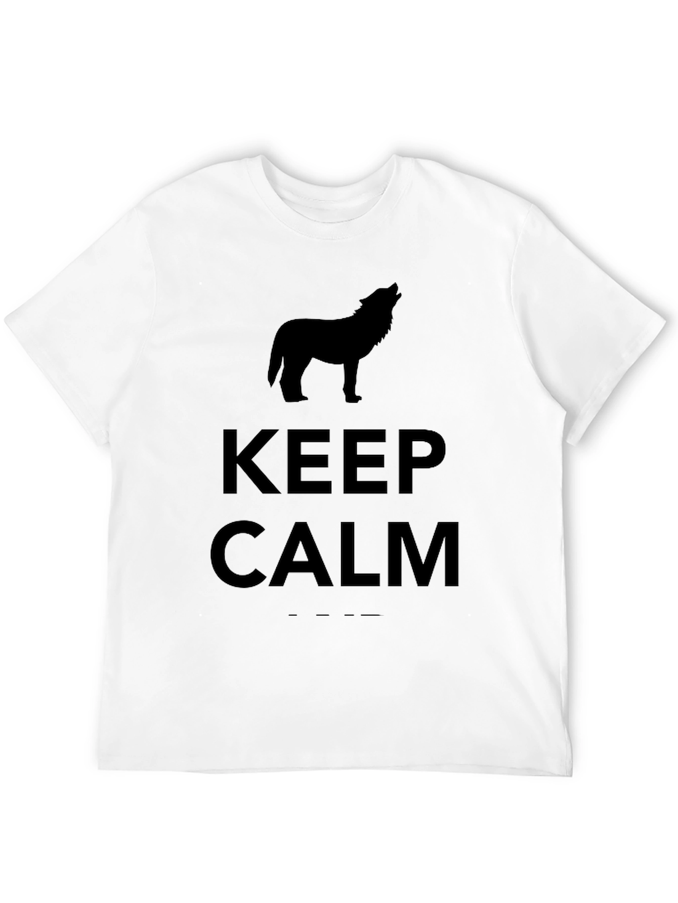 Black Keep Calm Howling Wolf Graphic T-Shirt view 12
