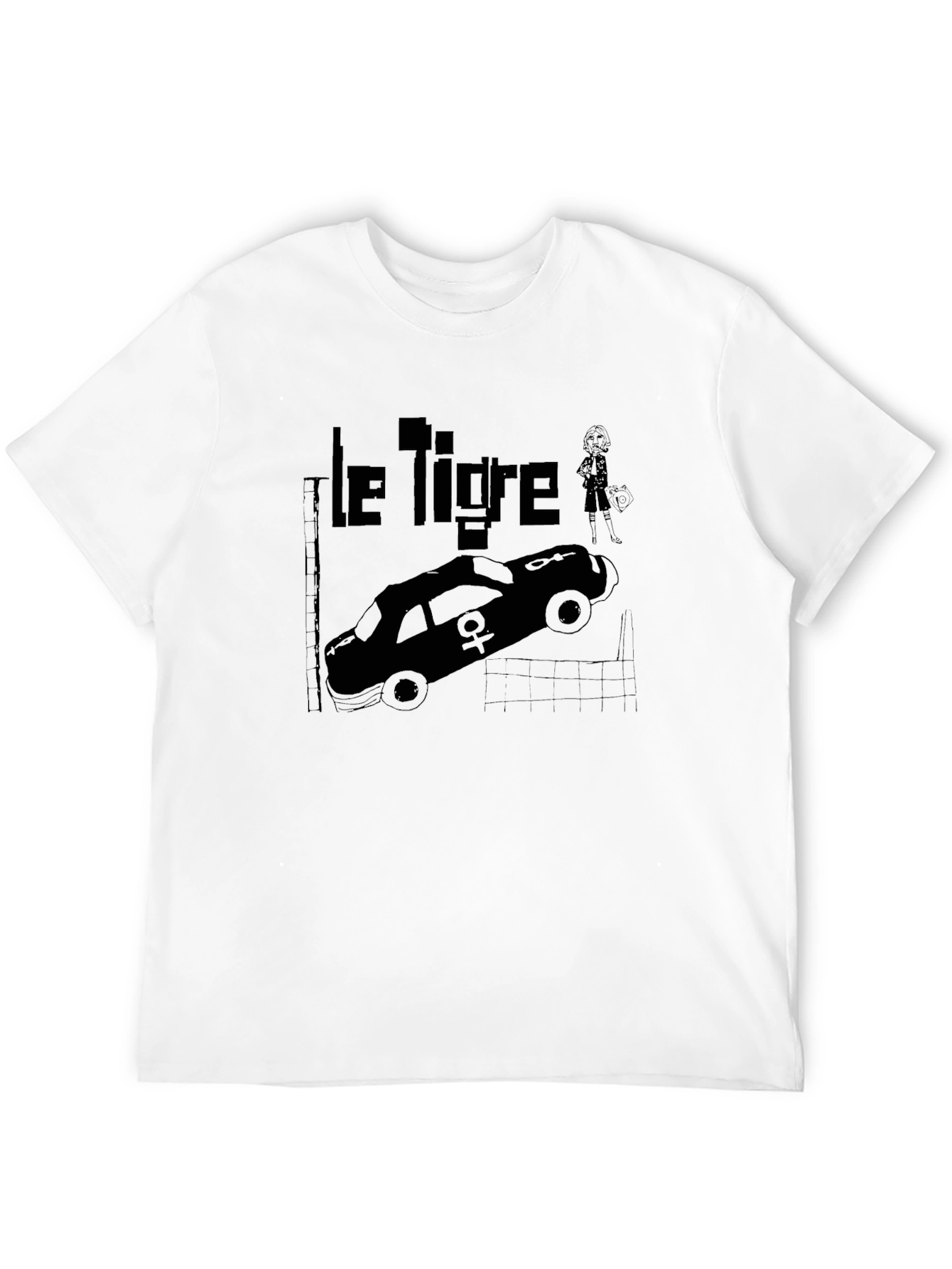Black Le Tigre Graphic Tee - Black Unisex T-Shirt view 12