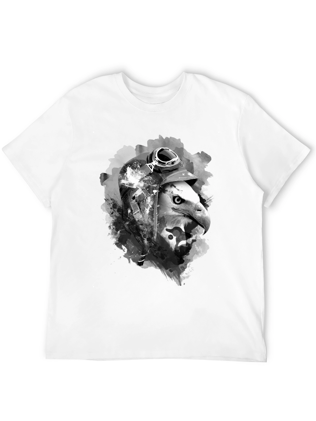 Black Eagle Pilot Graphic Tee - Black Cotton T-Shirt view 12