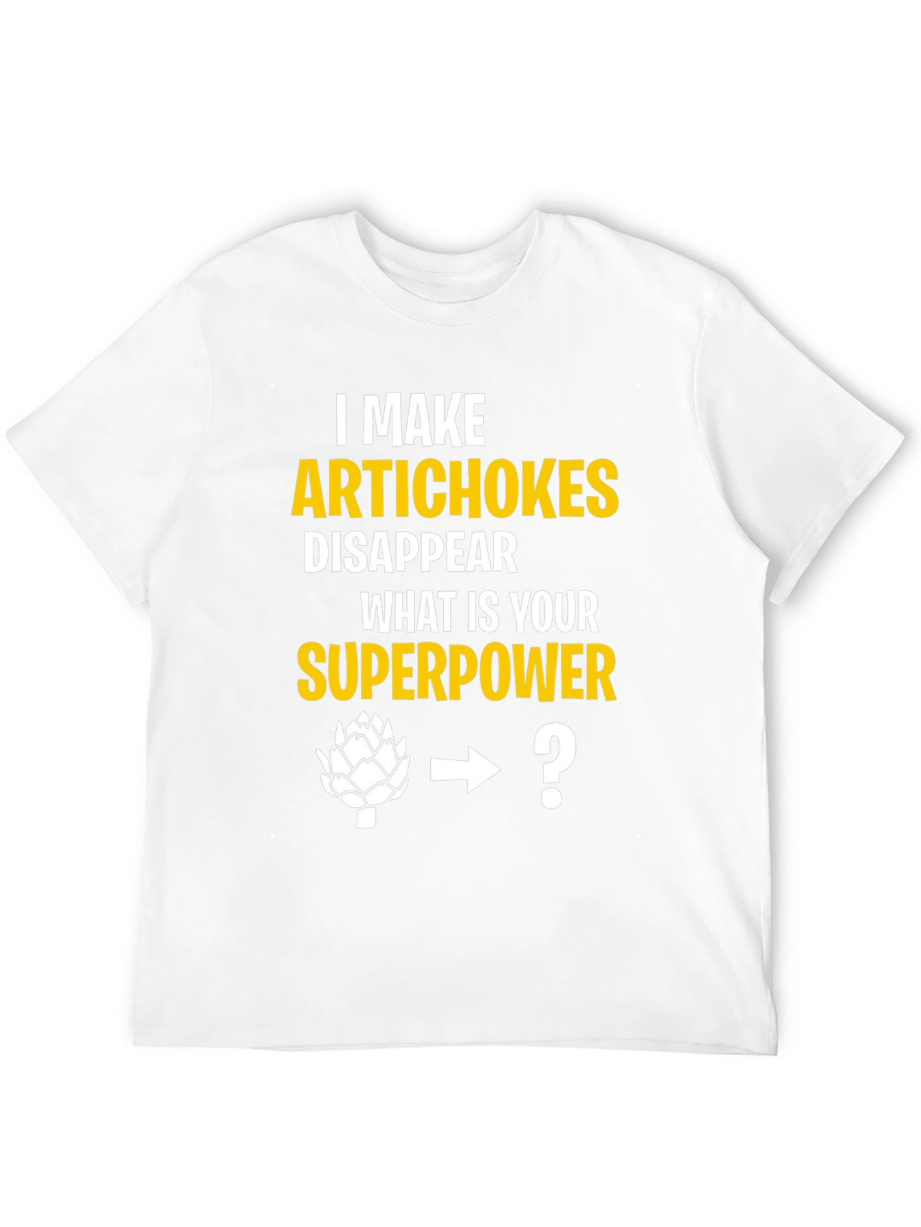 Black Artichoke Superpower Tee - Funny Foodie T-Shirt view 12