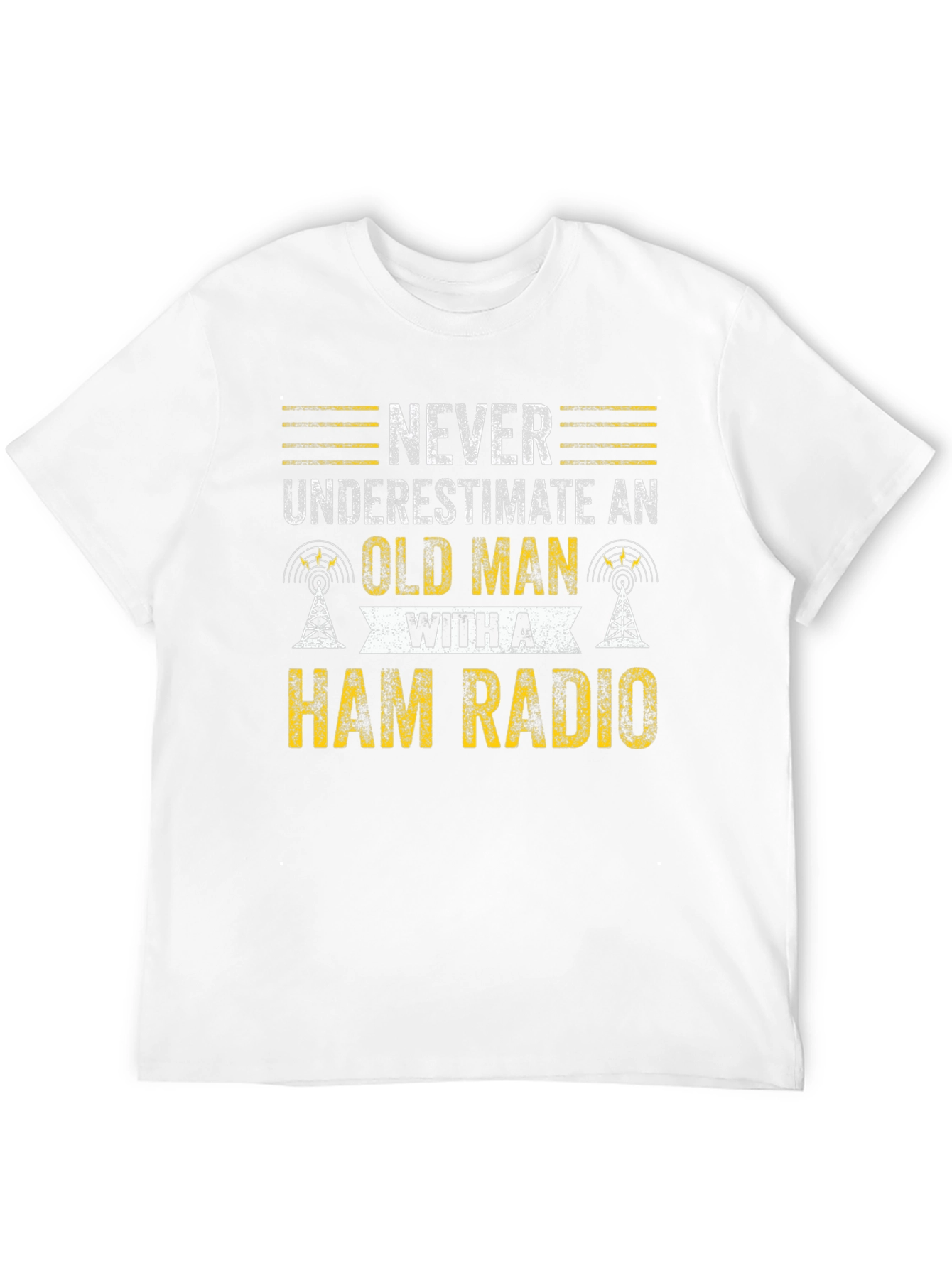 Black Ham Radio Old Man T-Shirt view 12