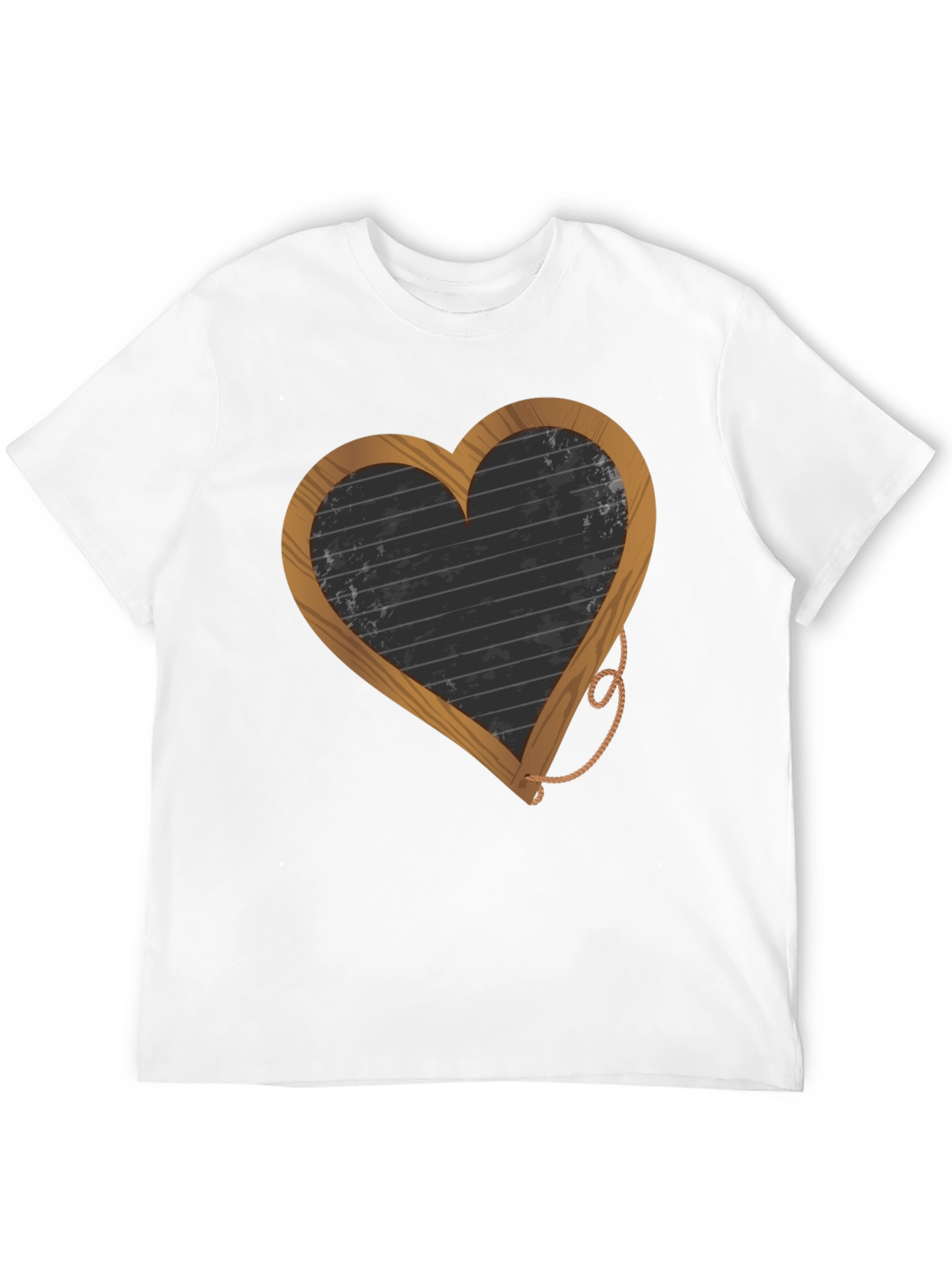 Black Heart-Shaped Blackboard Graphic T-Shirt view 12