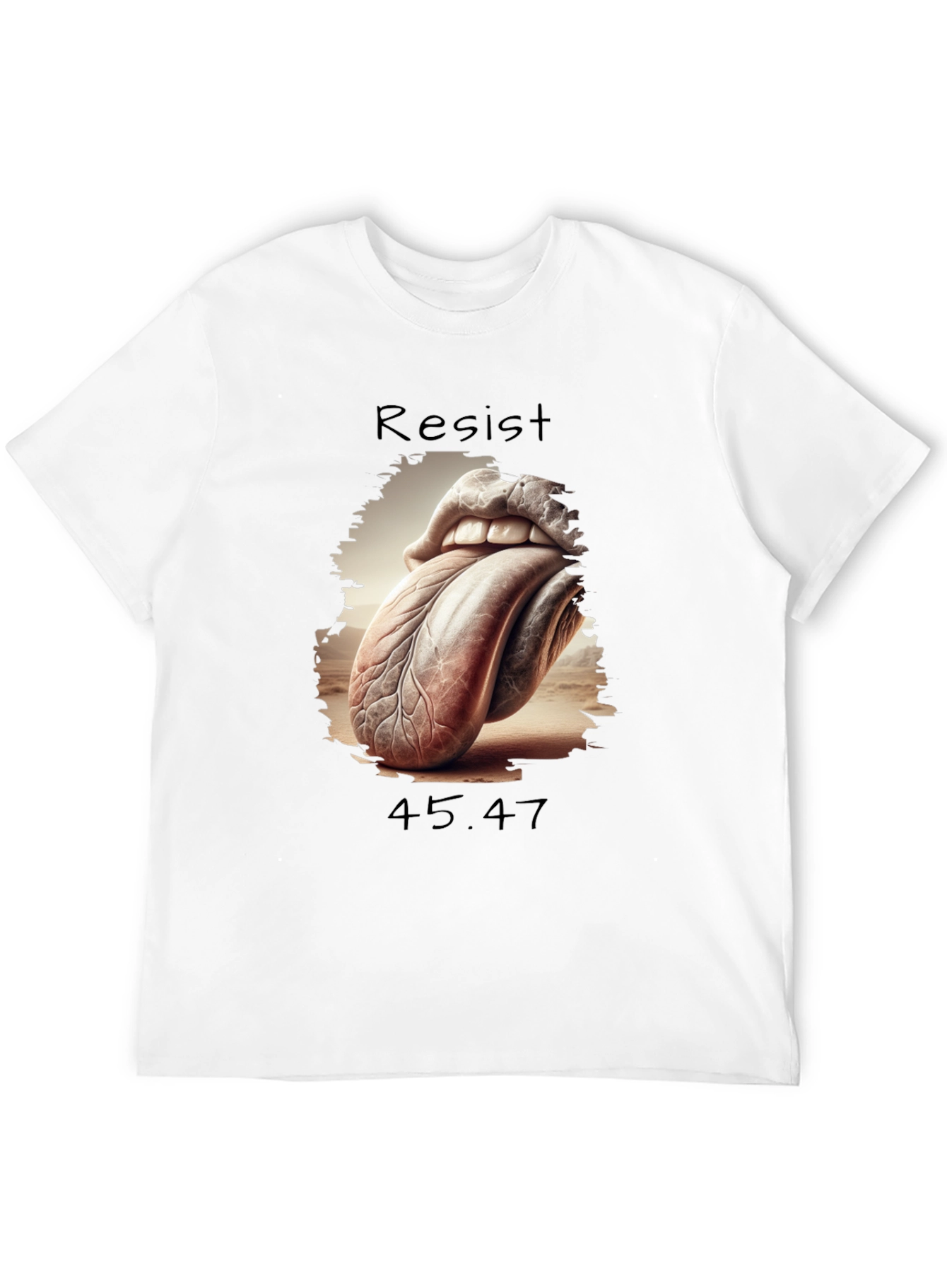 Black Resist 45.47 Graphic Tee - Unique Tongue Design view 12