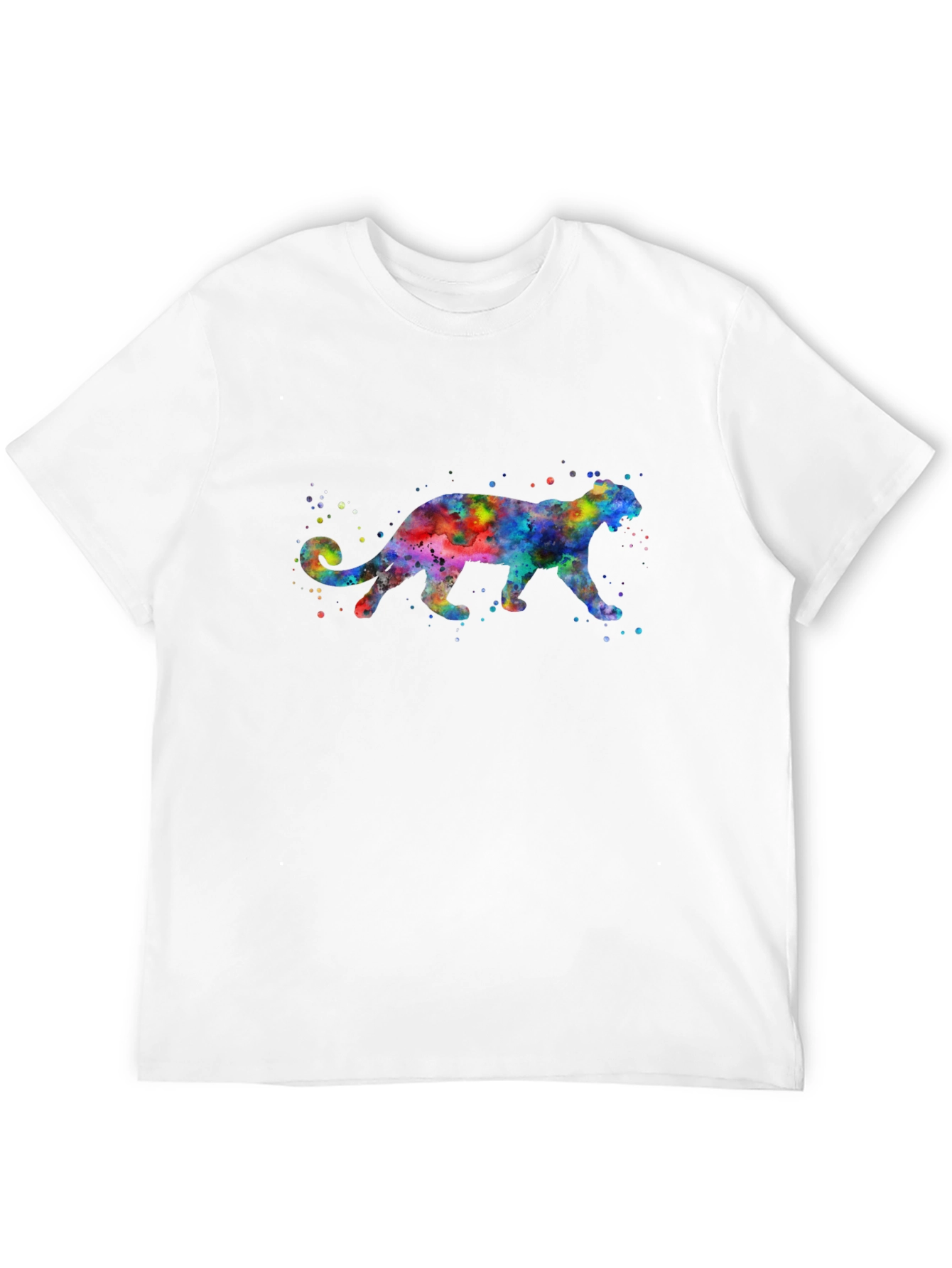 Black Watercolor Panther Graphic T-Shirt view 12
