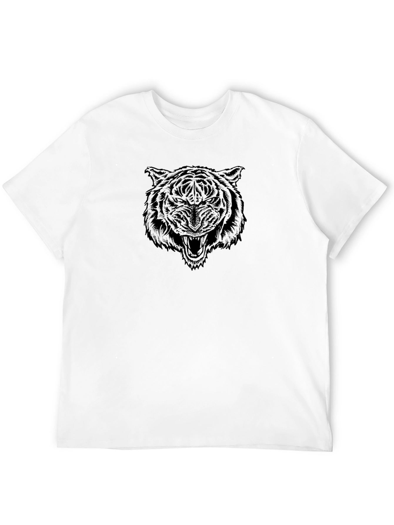Black Black Tiger Graphic Tee - Men's Short Sleeve Crew Neck T-Shirt view 12