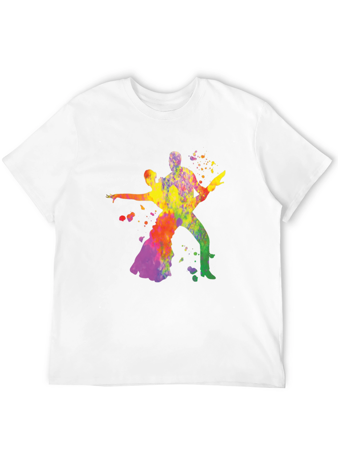 Black Colorful Dance T-Shirt - Black Cotton Tee view 12