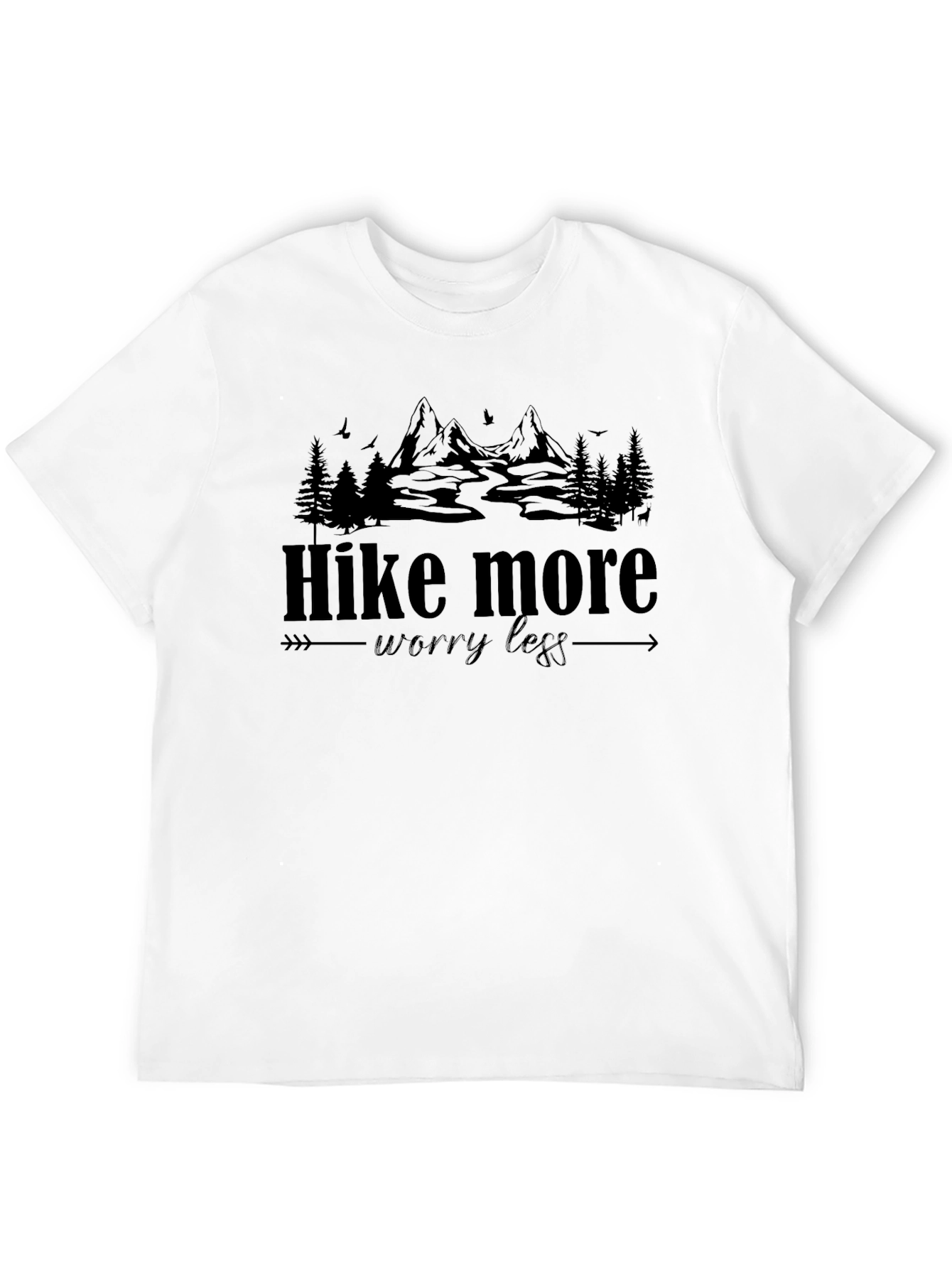 Black Hike More Worry Less Graphic Tee view 12