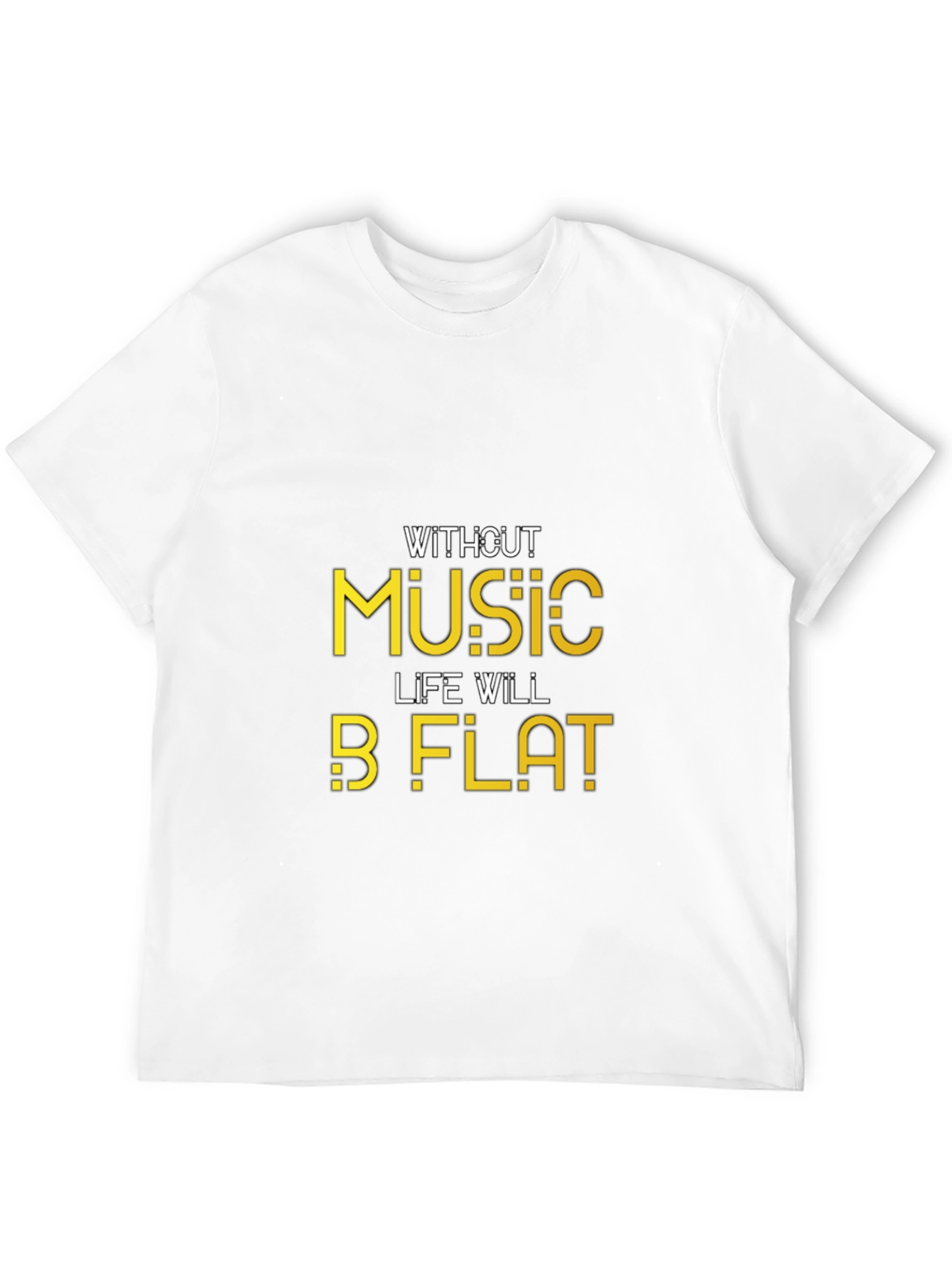 Black Music Lover Black T-Shirt - 'Without Music, Life Will B Flat' view 12