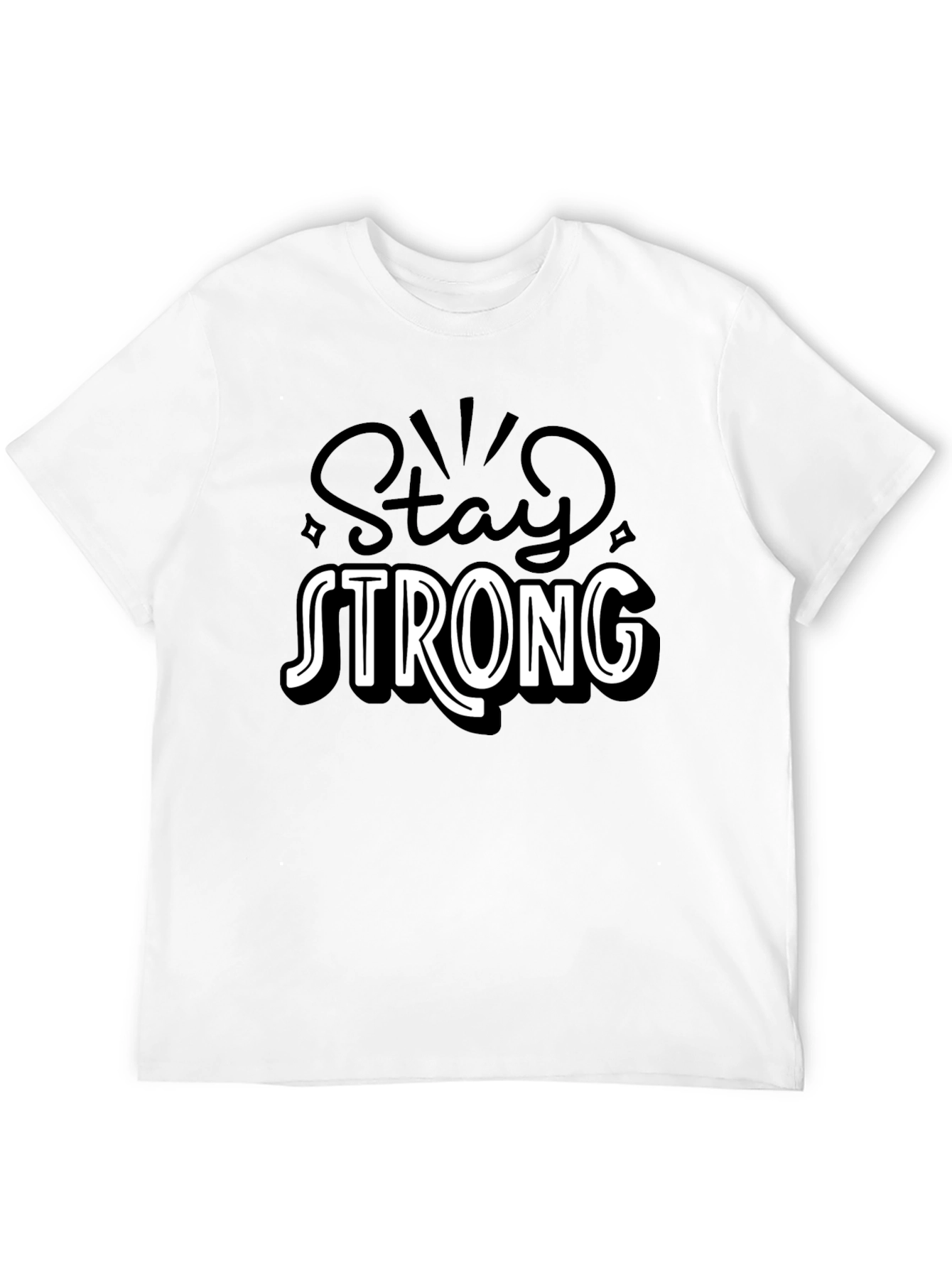 Black Stay Strong Graphic Tee - Black Cotton Comfort view 12