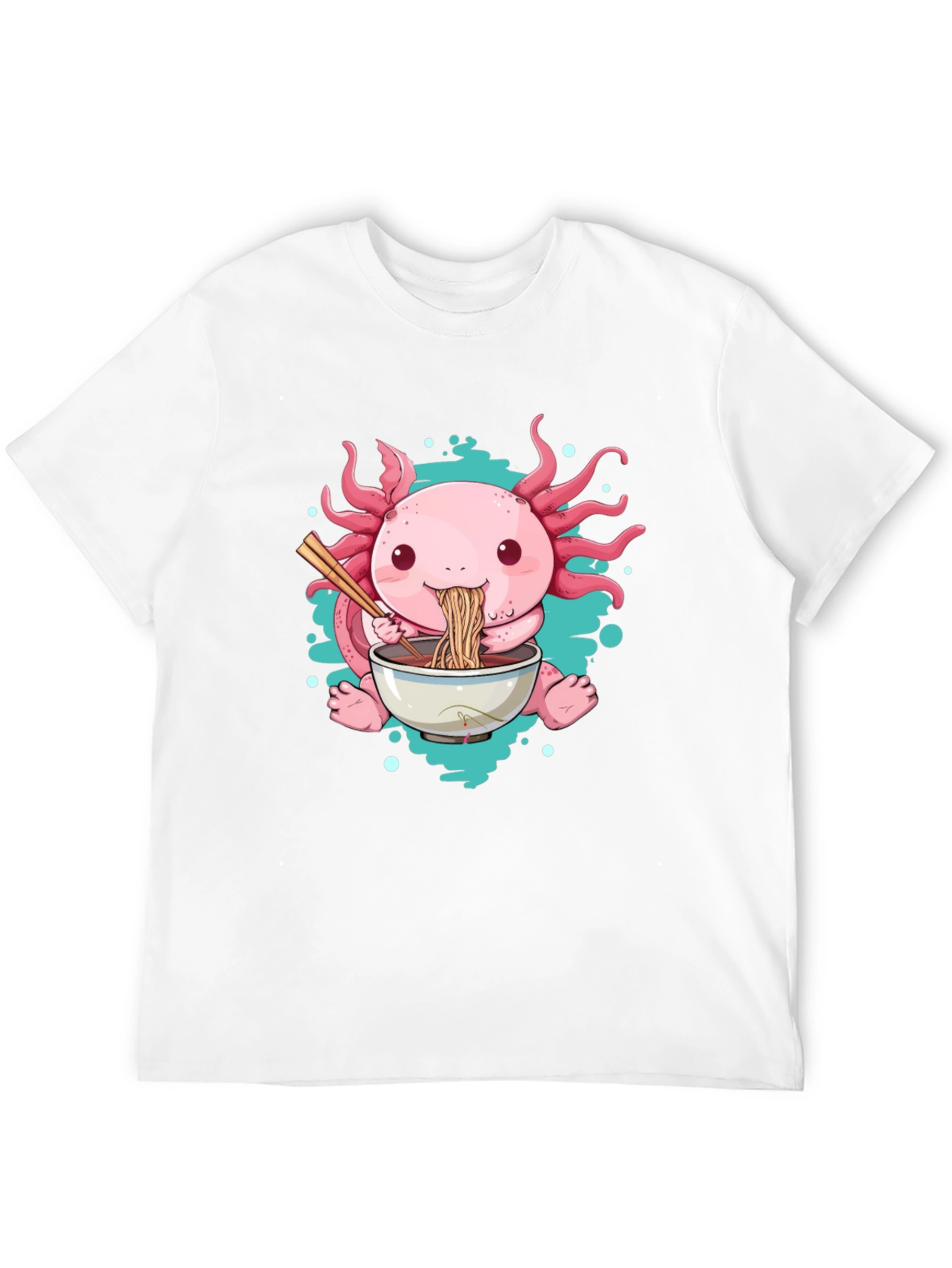 Black Axolotl Ramen T-Shirt - Cute Cartoon Tee view 12