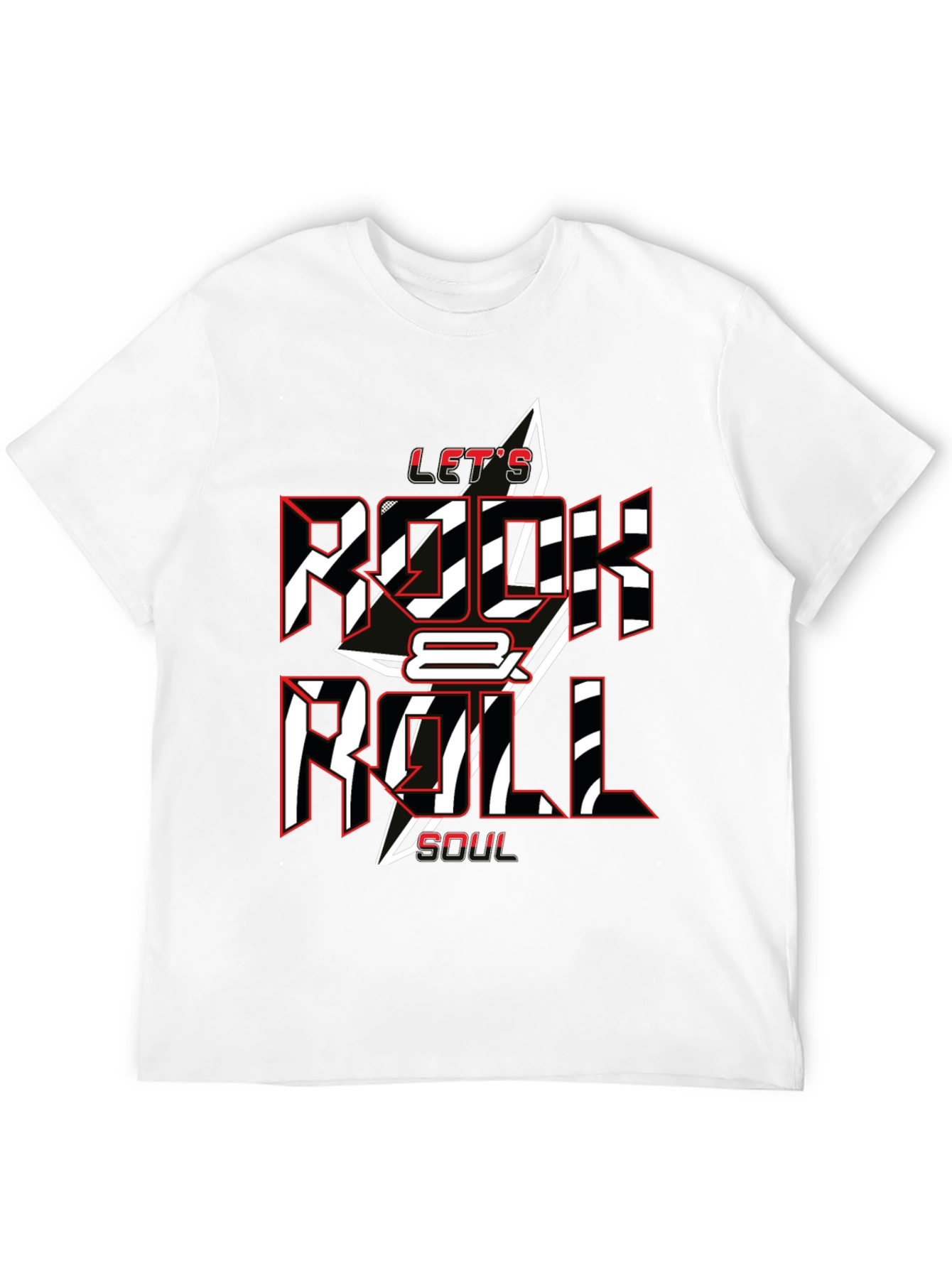 Black Let's Rock & Roll Soul Black Graphic Tee view 12