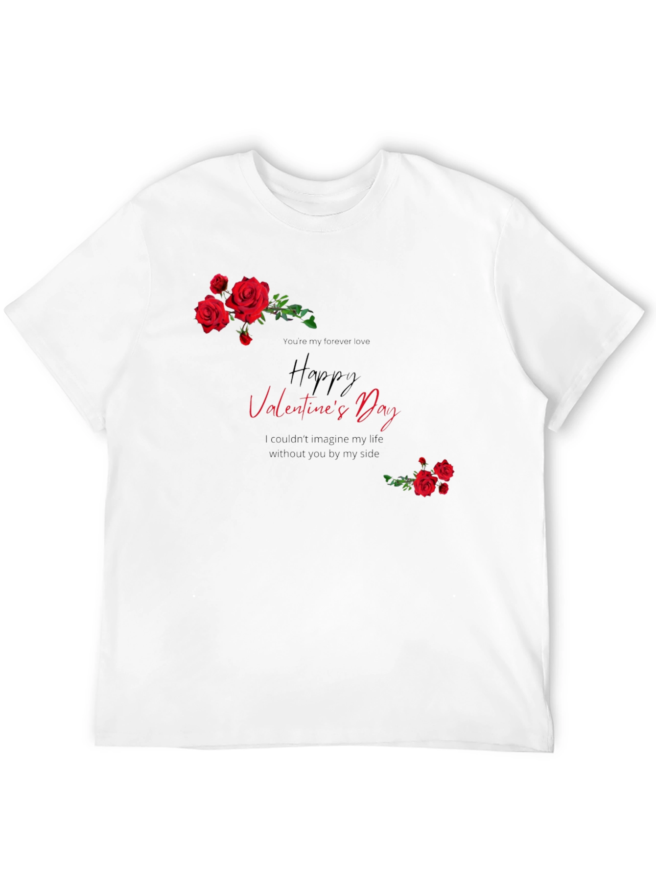 Black Valentine's Day Roses Graphic T-Shirt view 12