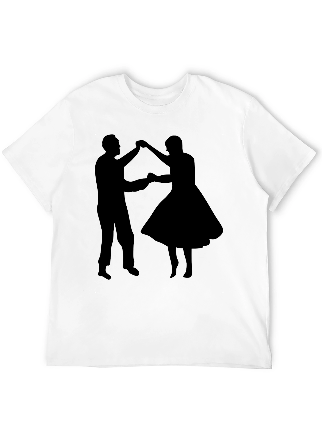 Black Dancing Couple Graphic Tee - Retro Style Black T-Shirt view 12