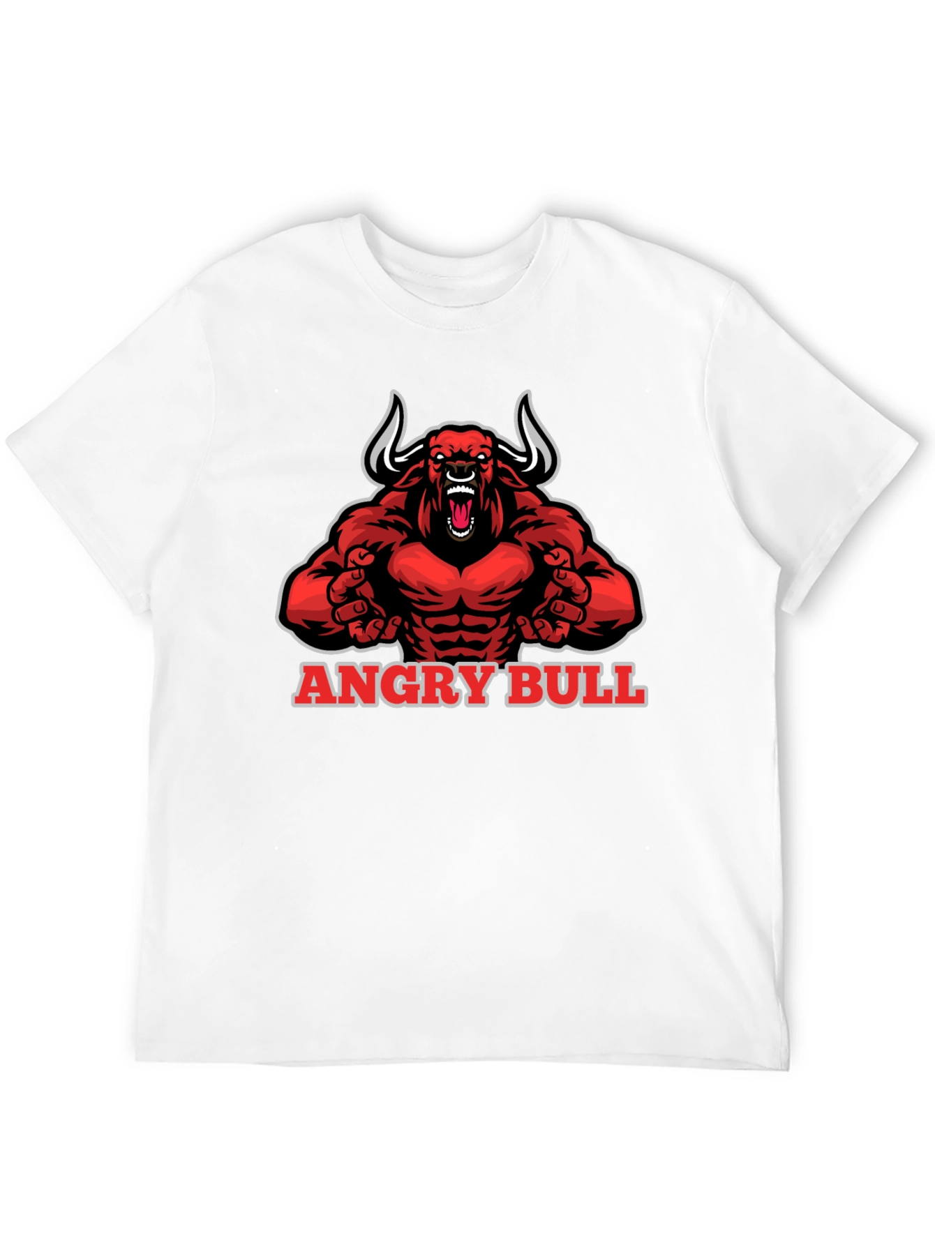 Black Angry Bull Graphic Tee - Black Cotton T-Shirt view 12